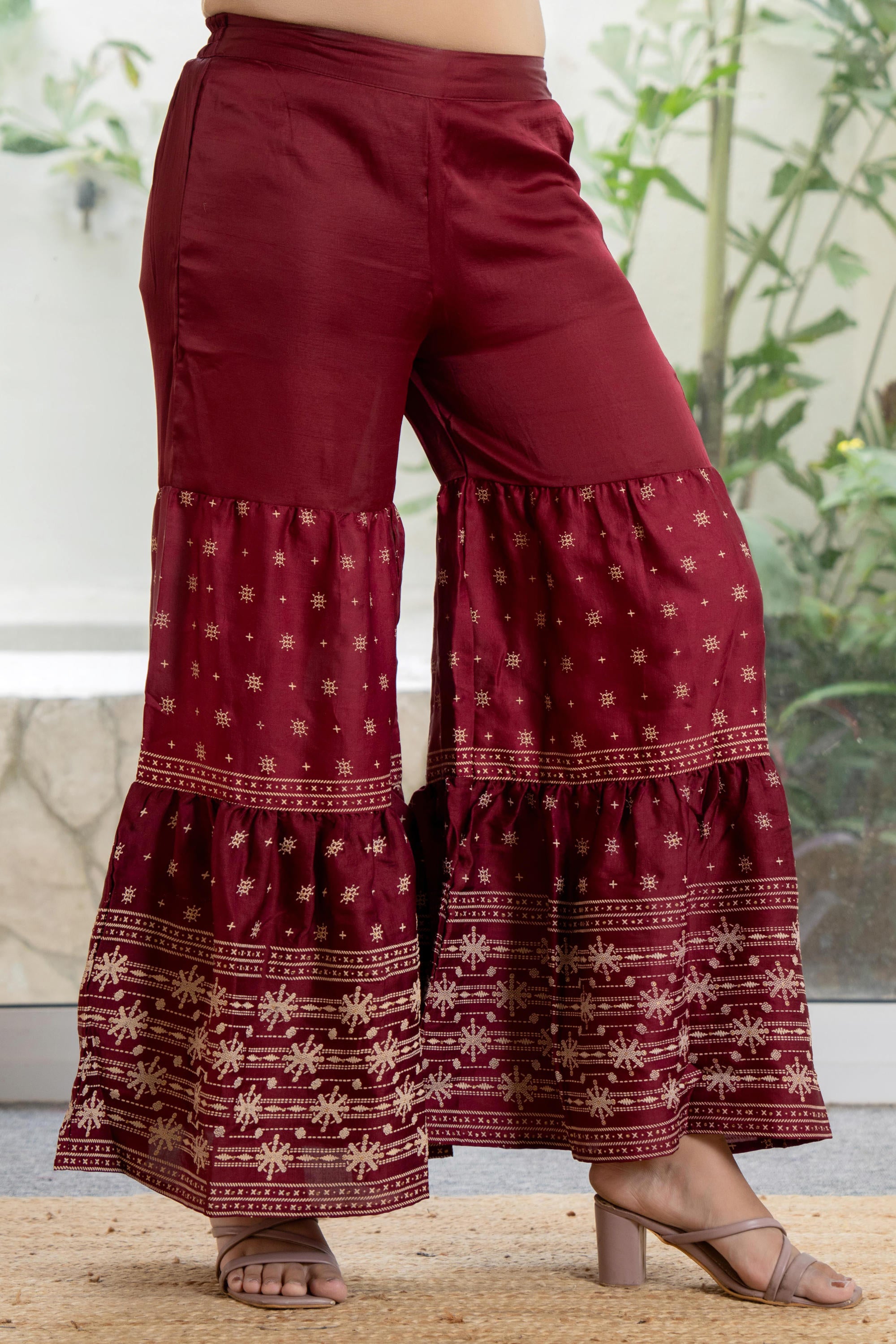 Embroidered Mono Viscose Tunic, Sharara & Poly Chanderi Dupatta Se