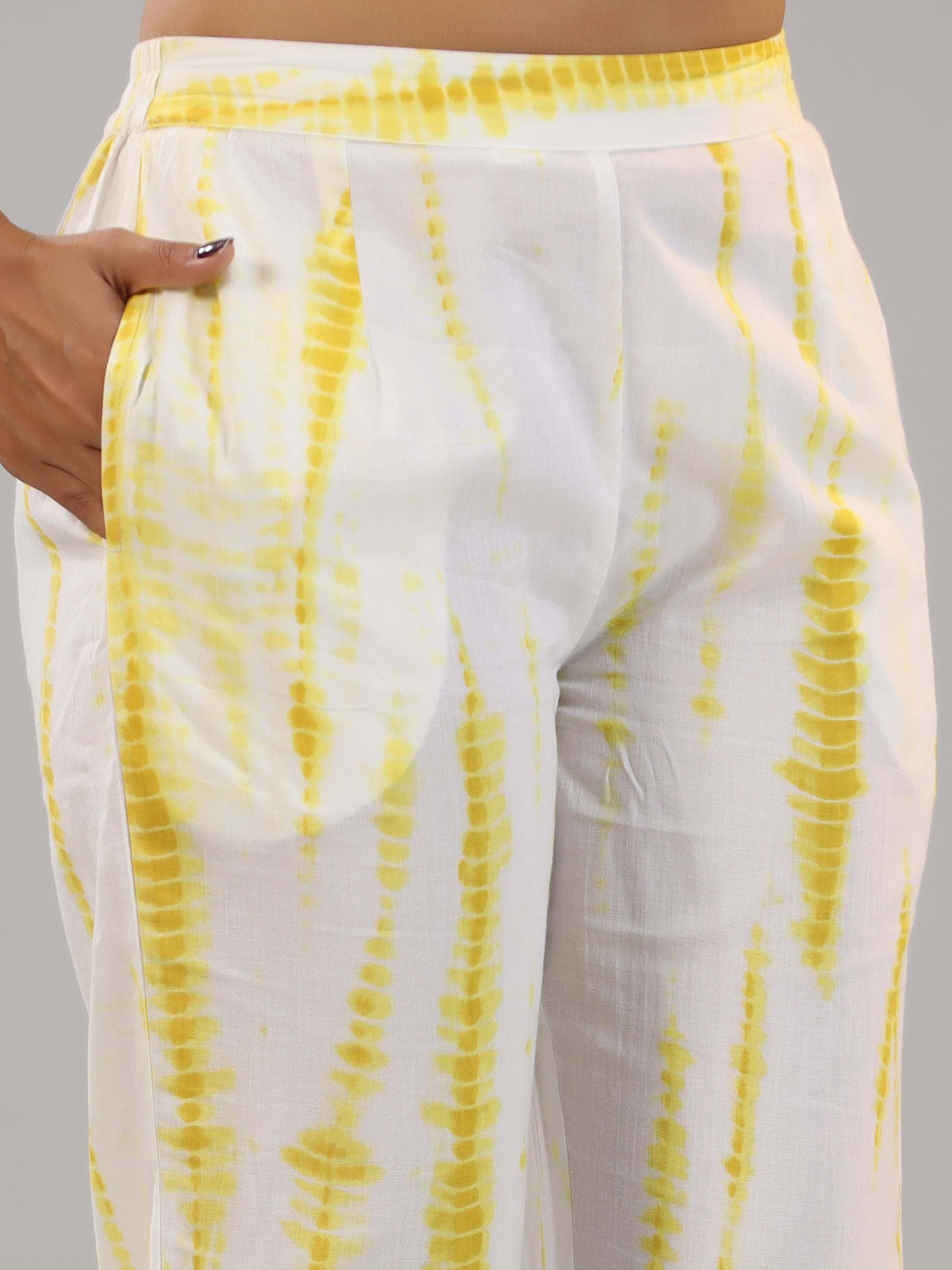 Juniper Women Lime Cotton Dobby Embroidered Kurta, Pants & Dupatta Set