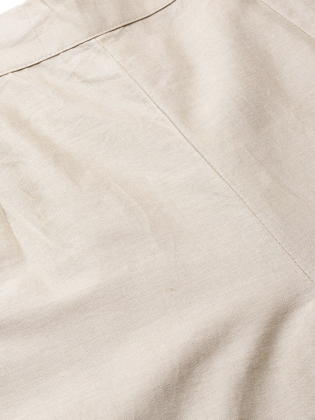 Juniper Sand Grey Solid Cotton Flex Slim Fit Women Pants With Two Pockets