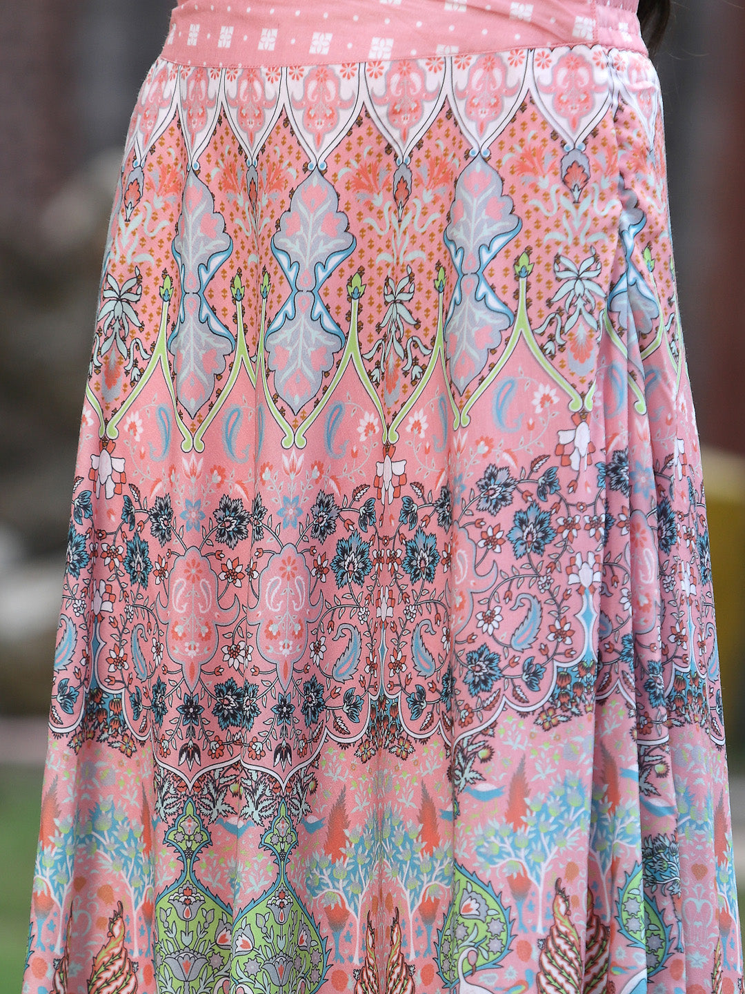 Juniper Women`s Poly Muslin Embroidered Flared Lehenga Choli