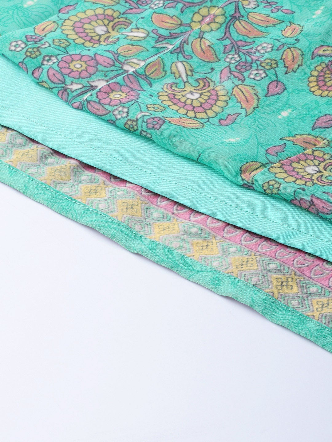 Juniper Mint Georgette Printed Tiered Dress