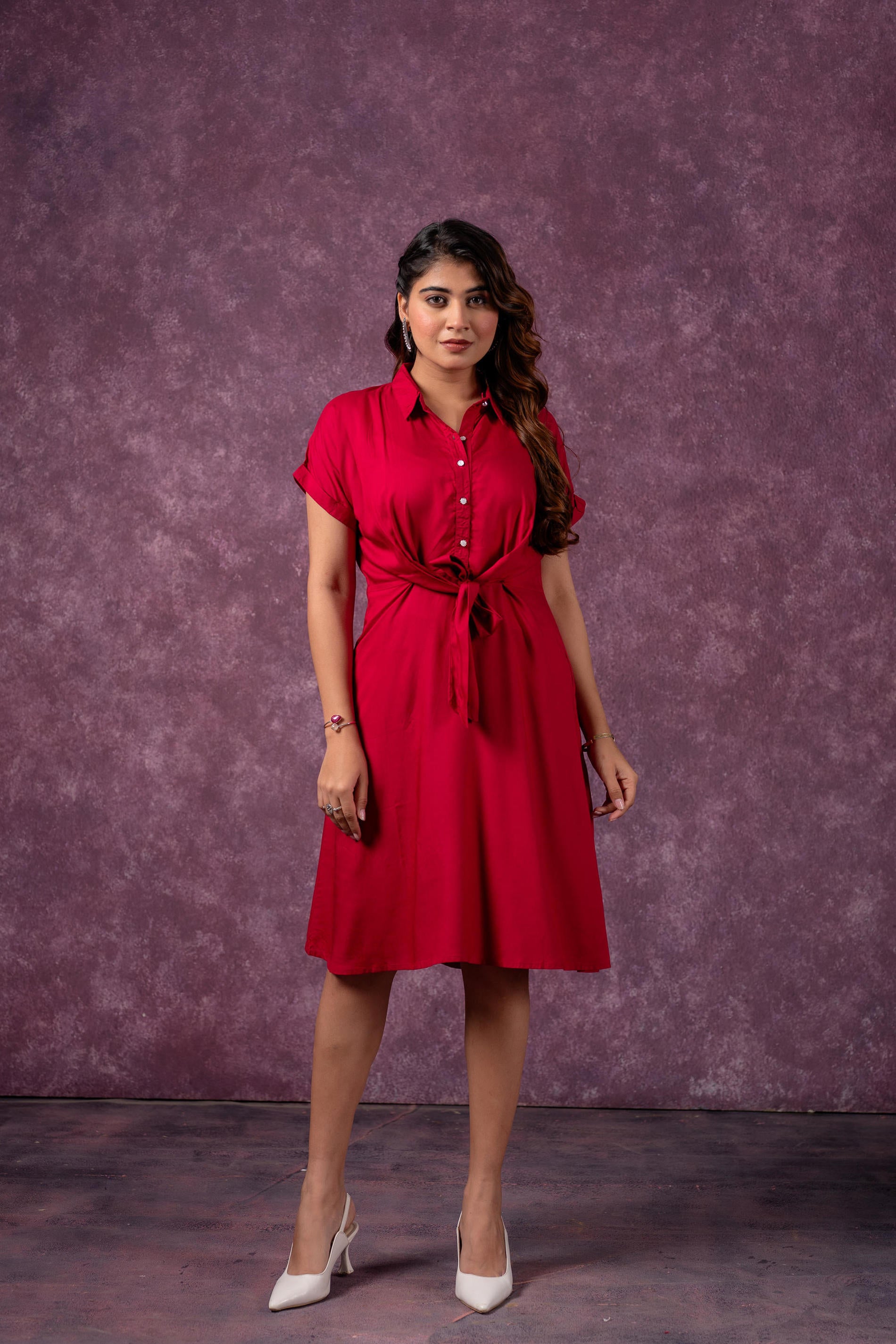 Scarlet Knot Shirt Dress