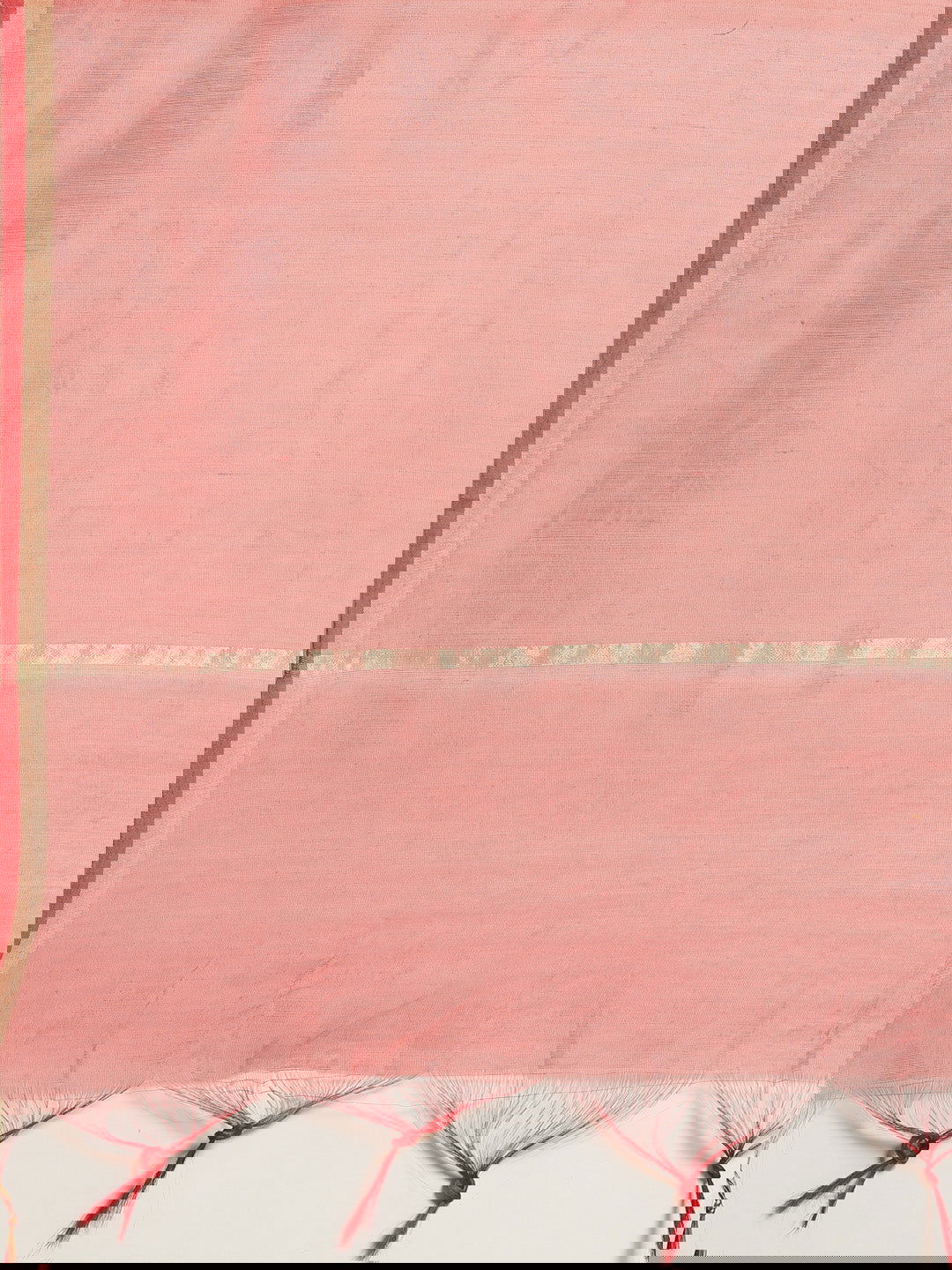 Juniper Beige Chanderi Solid Kurta Pants & Kota Doria Dupatta Set With Tassels Sequins & Mirror Embroidery 