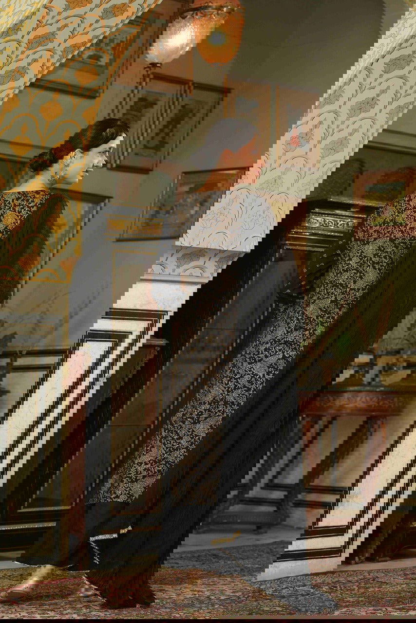 Juniper Black Ethnic Motif Printed Rayon Kurta Palazzo & Dupatta Set With Zari Work Embroidery 