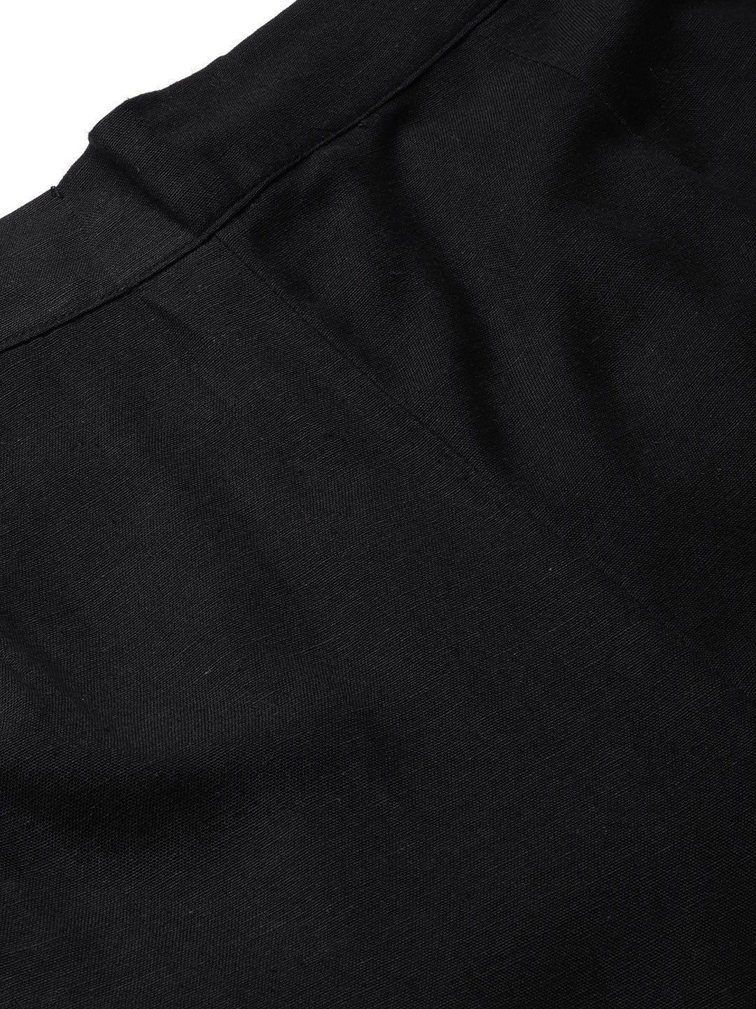 Juniper Black Solid Rayon Flex Slim Fit Women Pants With Two Pockets 