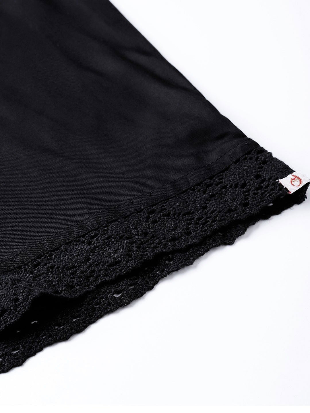 Juniper Black Solid Rayon Wide Leg Women Palazzo With One Pocket 