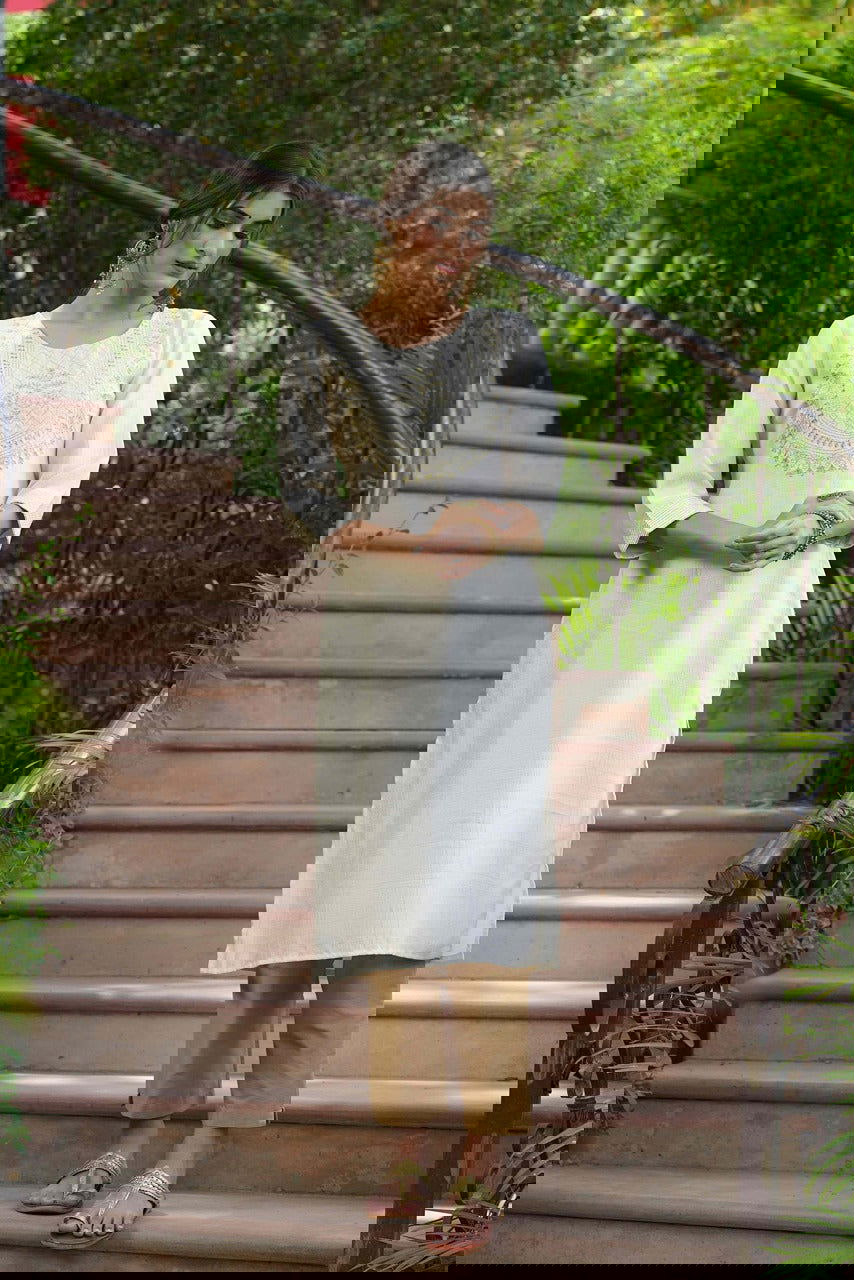 Juniper Cream Ethnic Motif Printed Silk Straight Kurta With Zari Work Embroidery 