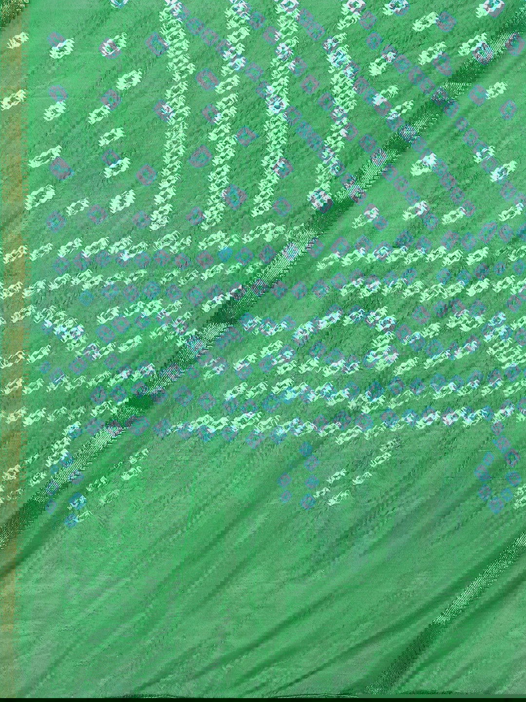 Juniper Green Bandhani Tie-Dye Shantoon Dupatta For Women 