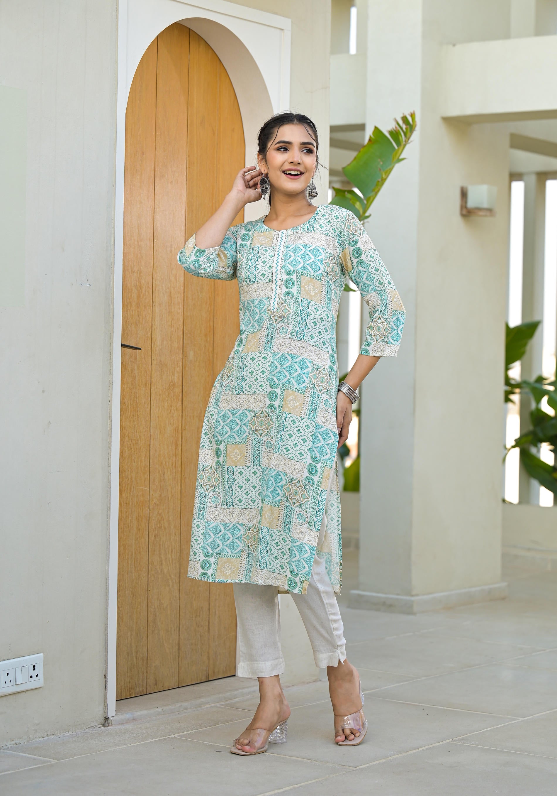 Multi color straight kurta