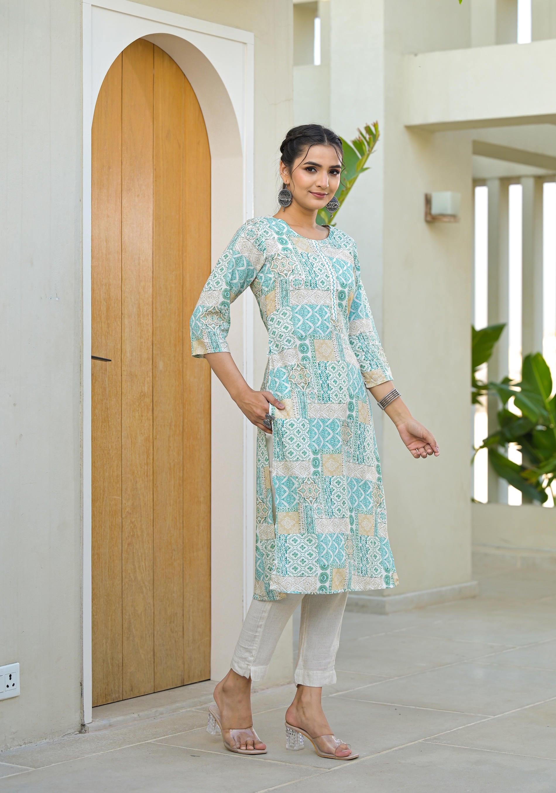 Multi color straight kurta