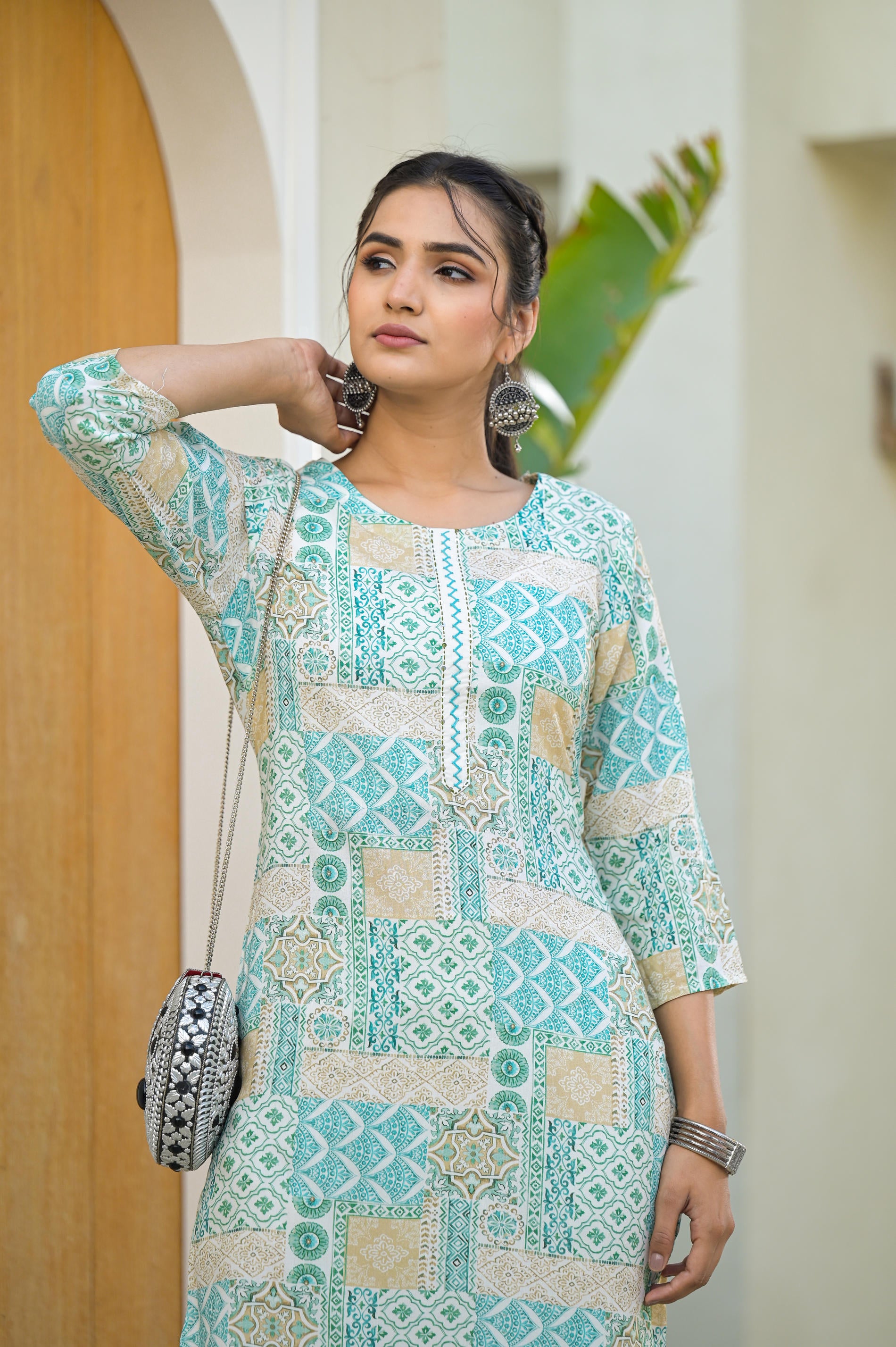 Multi color straight kurta