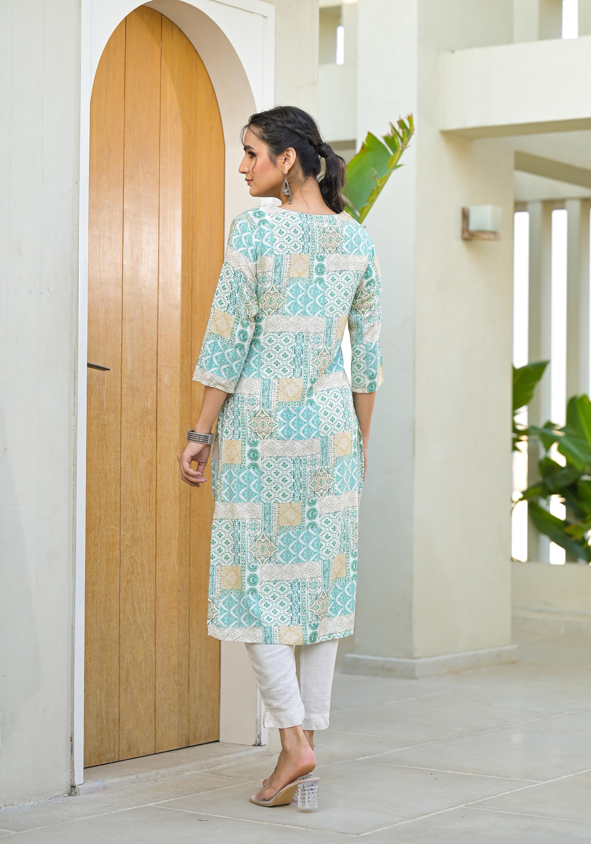 Multi color straight kurta