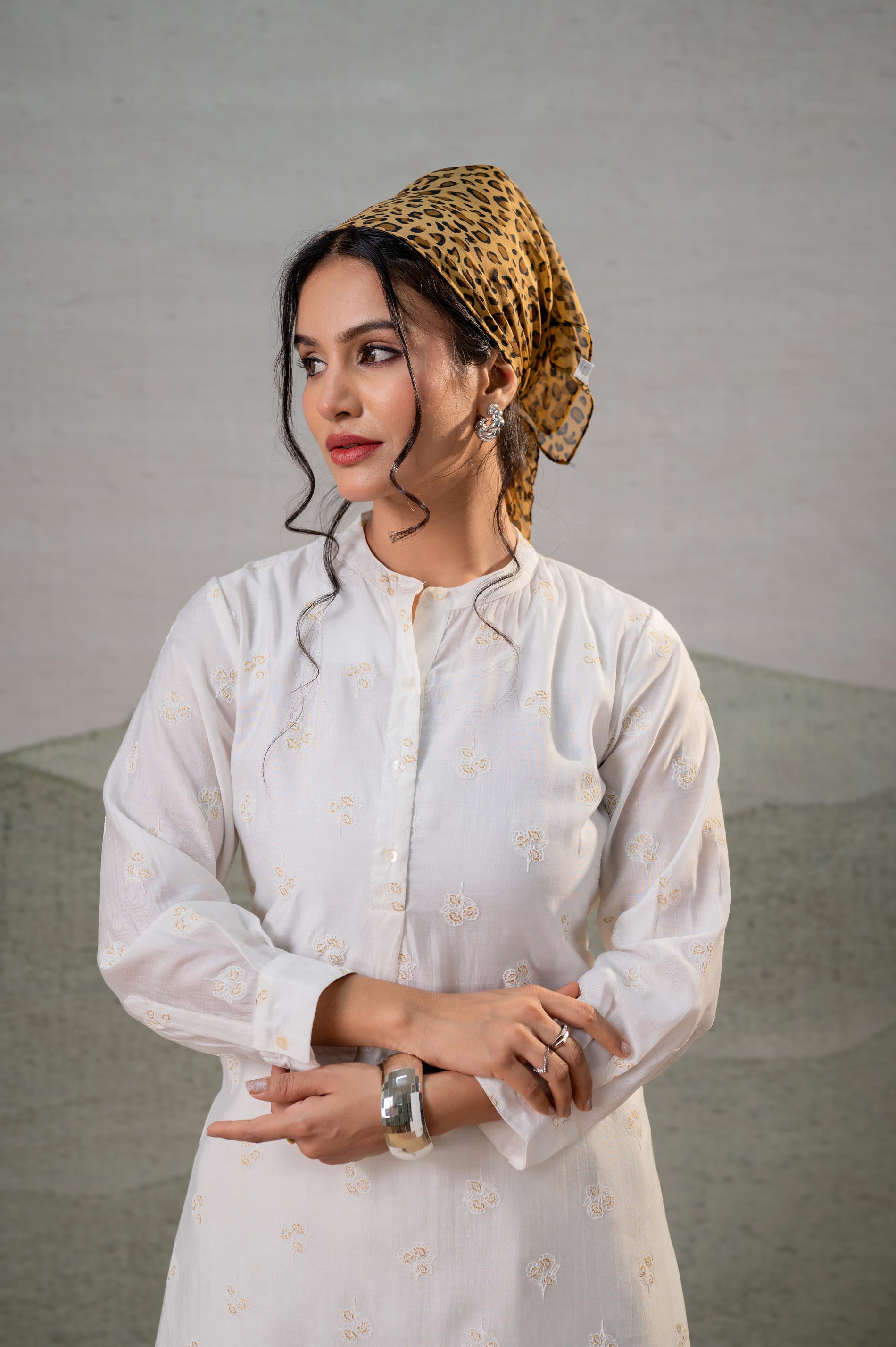 White  Embroidered Kurta