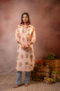 Peach Palm Motif Kurta