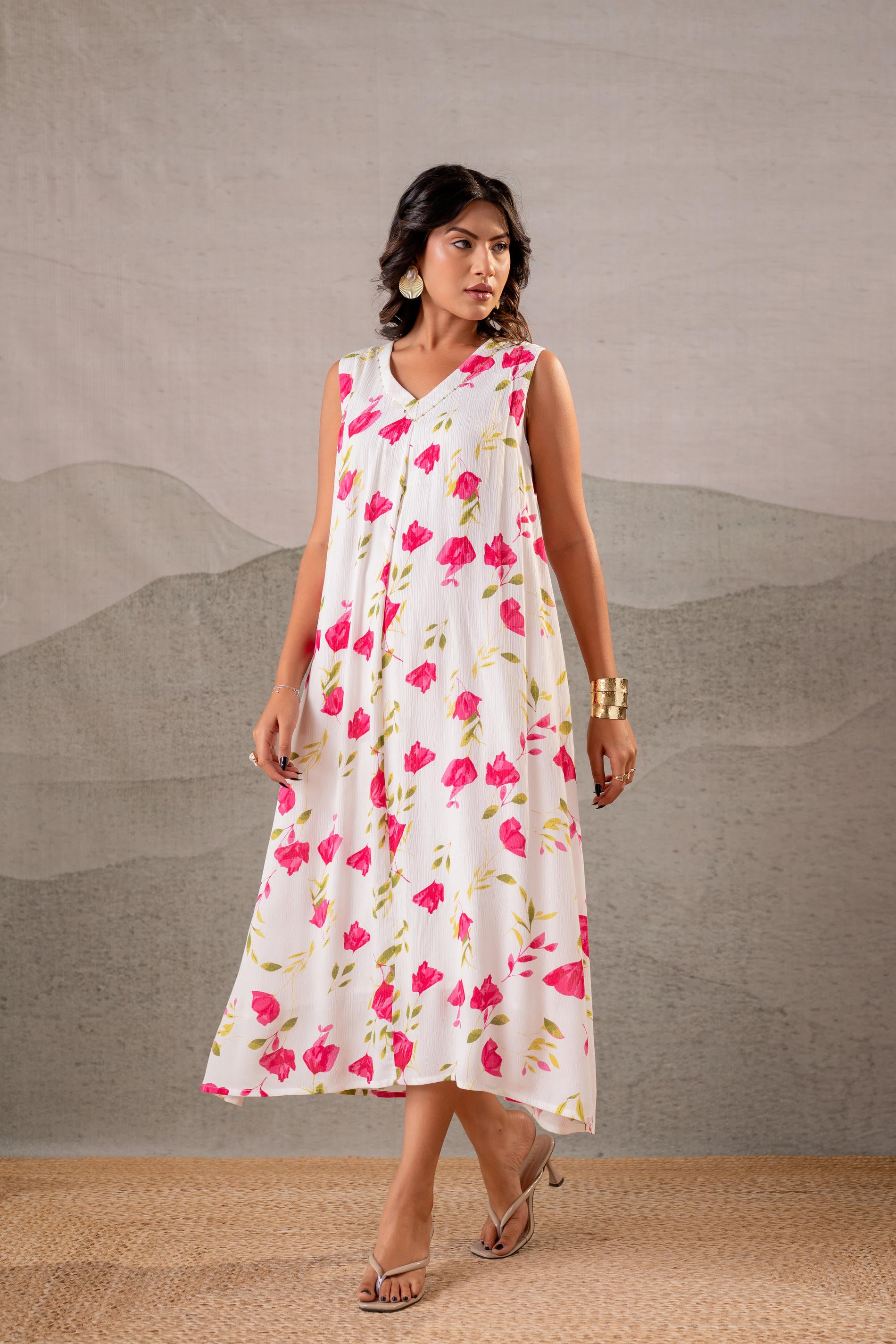 Gulbahar Off-White Floral Flared Kurta