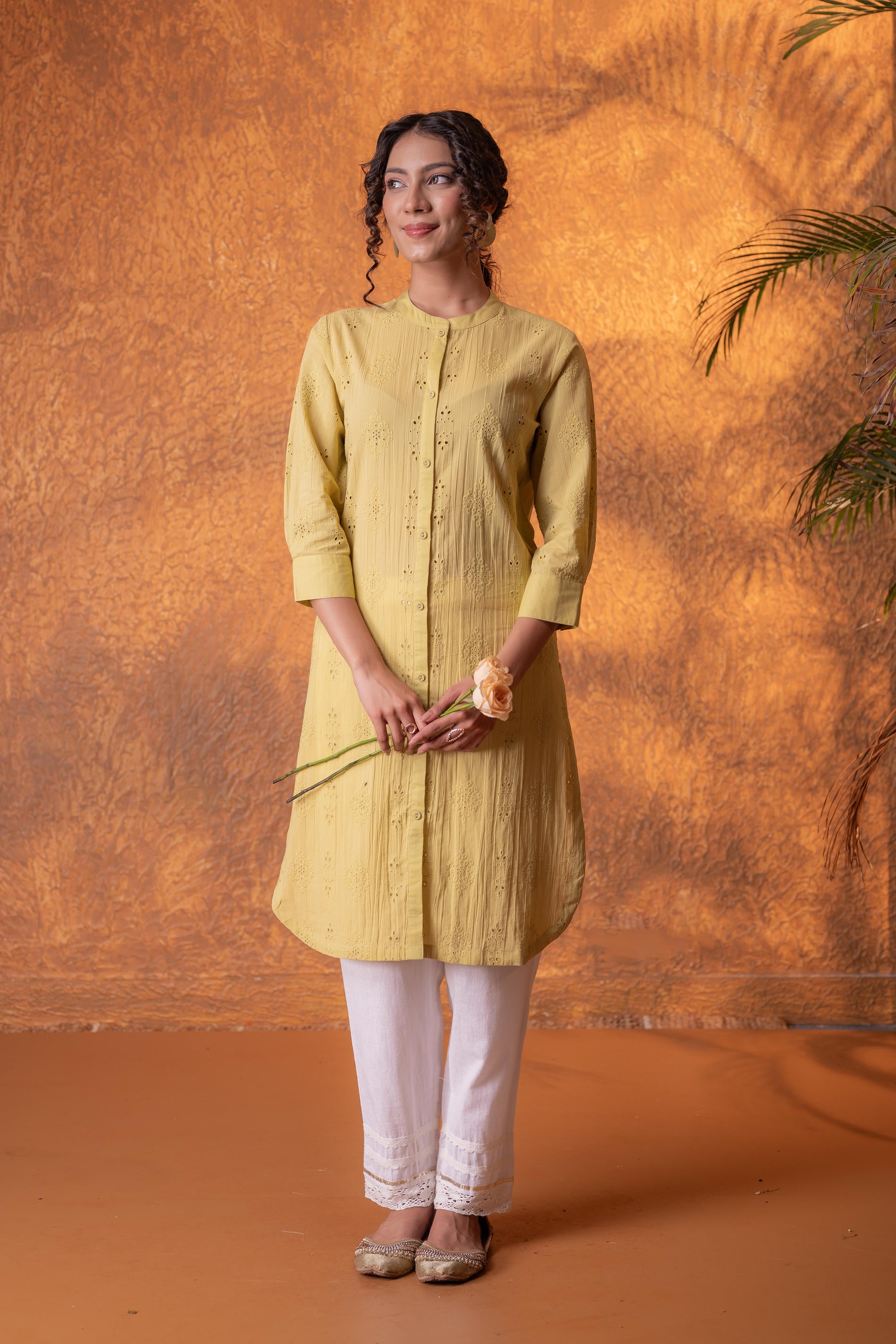 Lime Green Chikankari Kurta
