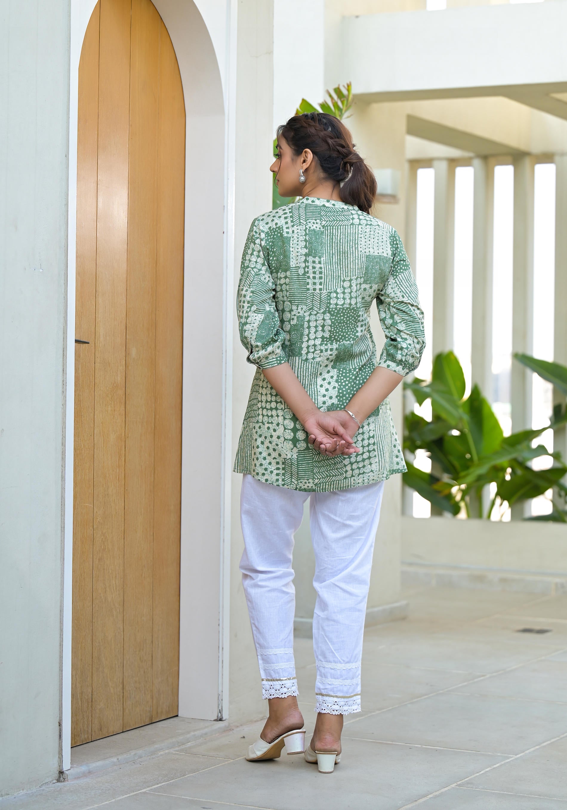 Mint Mosaic Printed Cotton Tunic