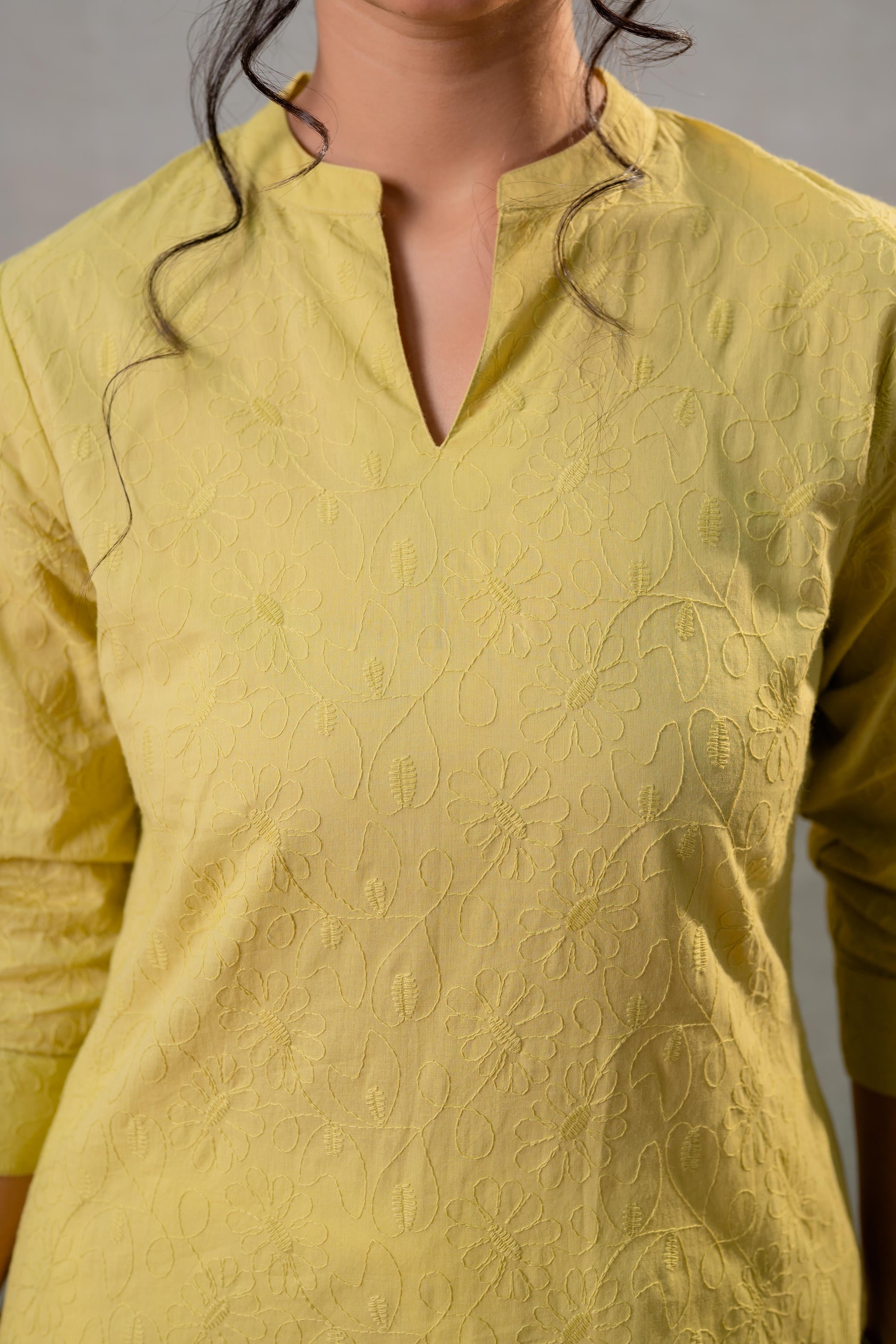 Lime Green Ease Minimal Cotton Tunic