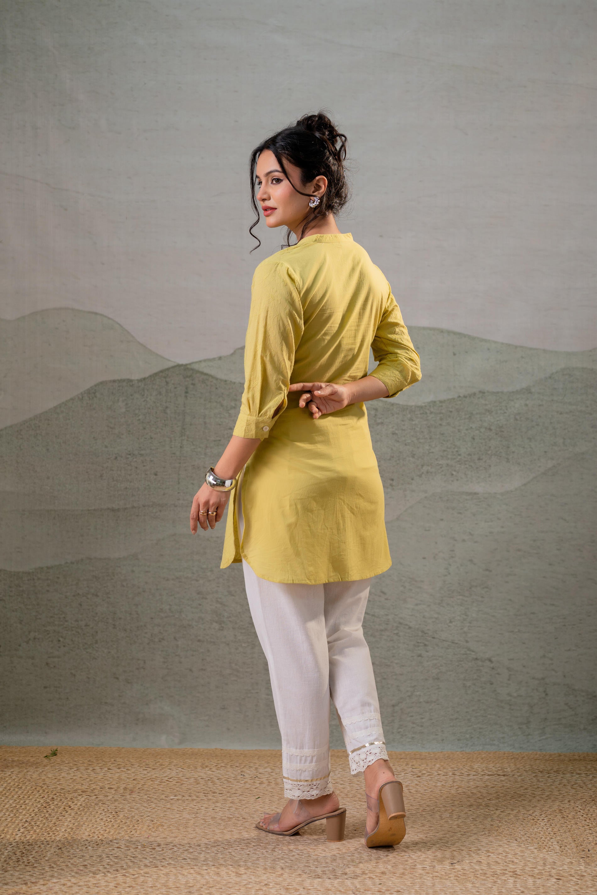 Lime Green Ease Minimal Cotton Tunic