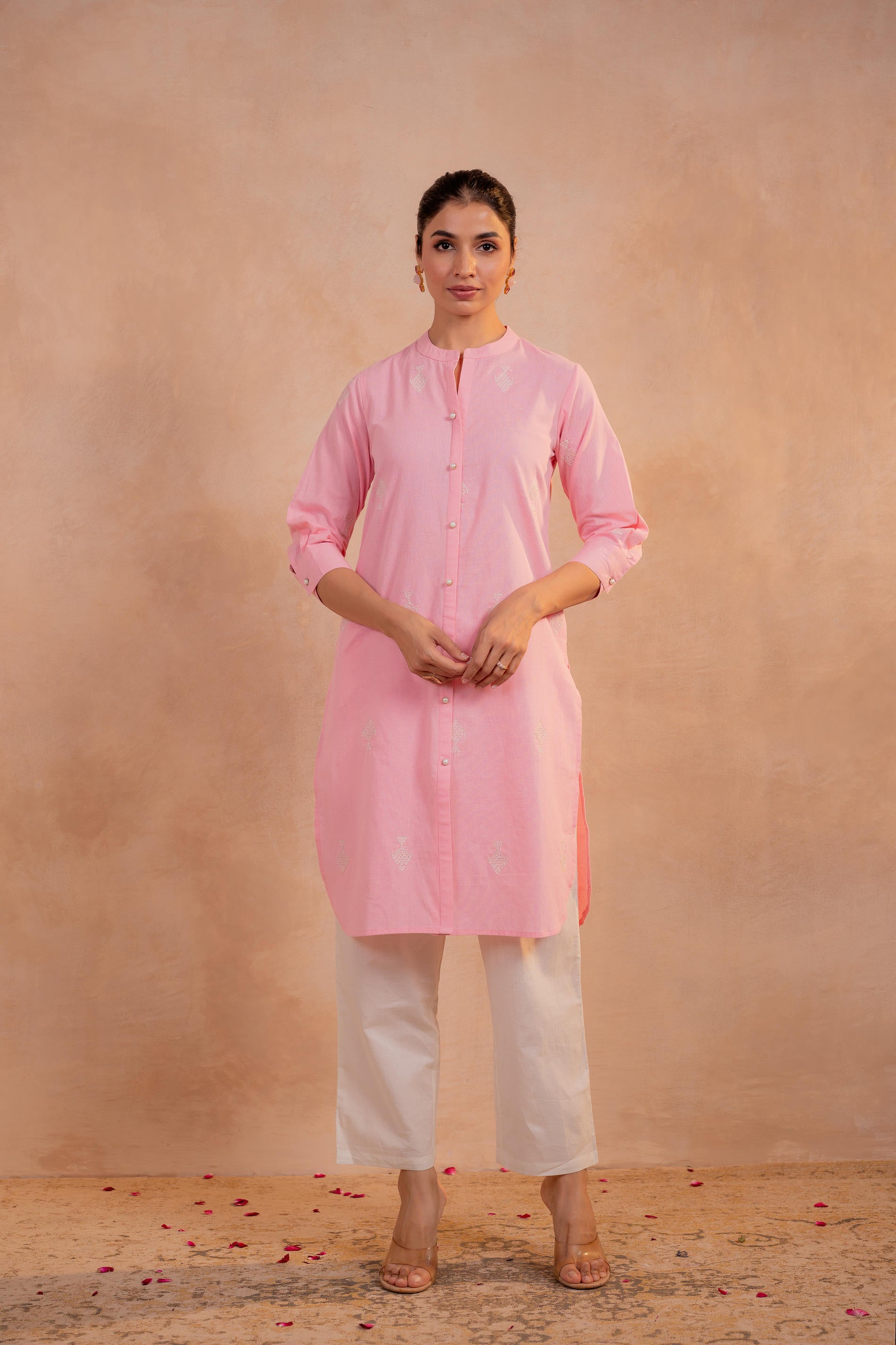 Peach Serenity Straight Kurta