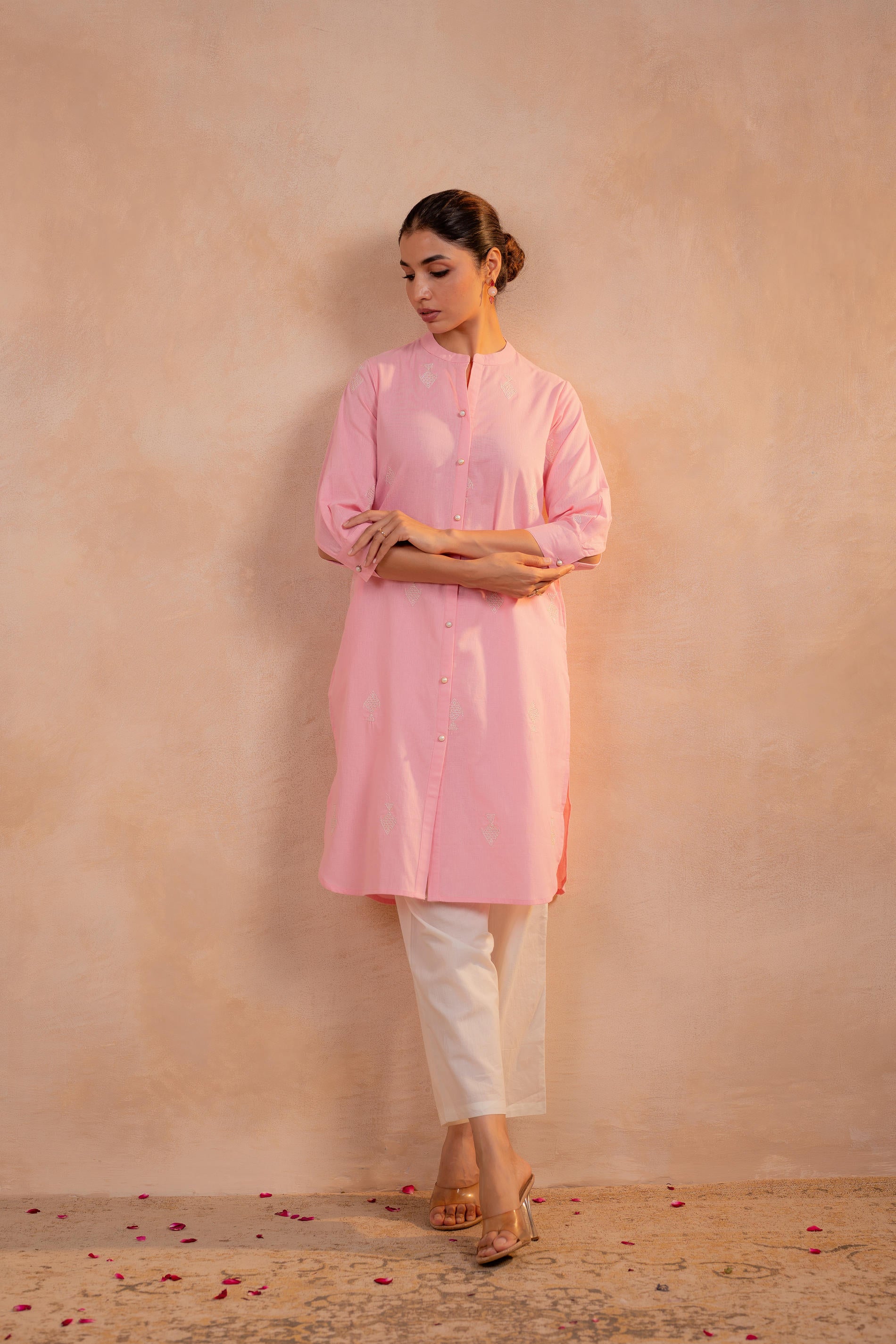 Peach Serenity Straight Kurta