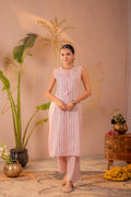 Pink Viscose Kurta Pant Set