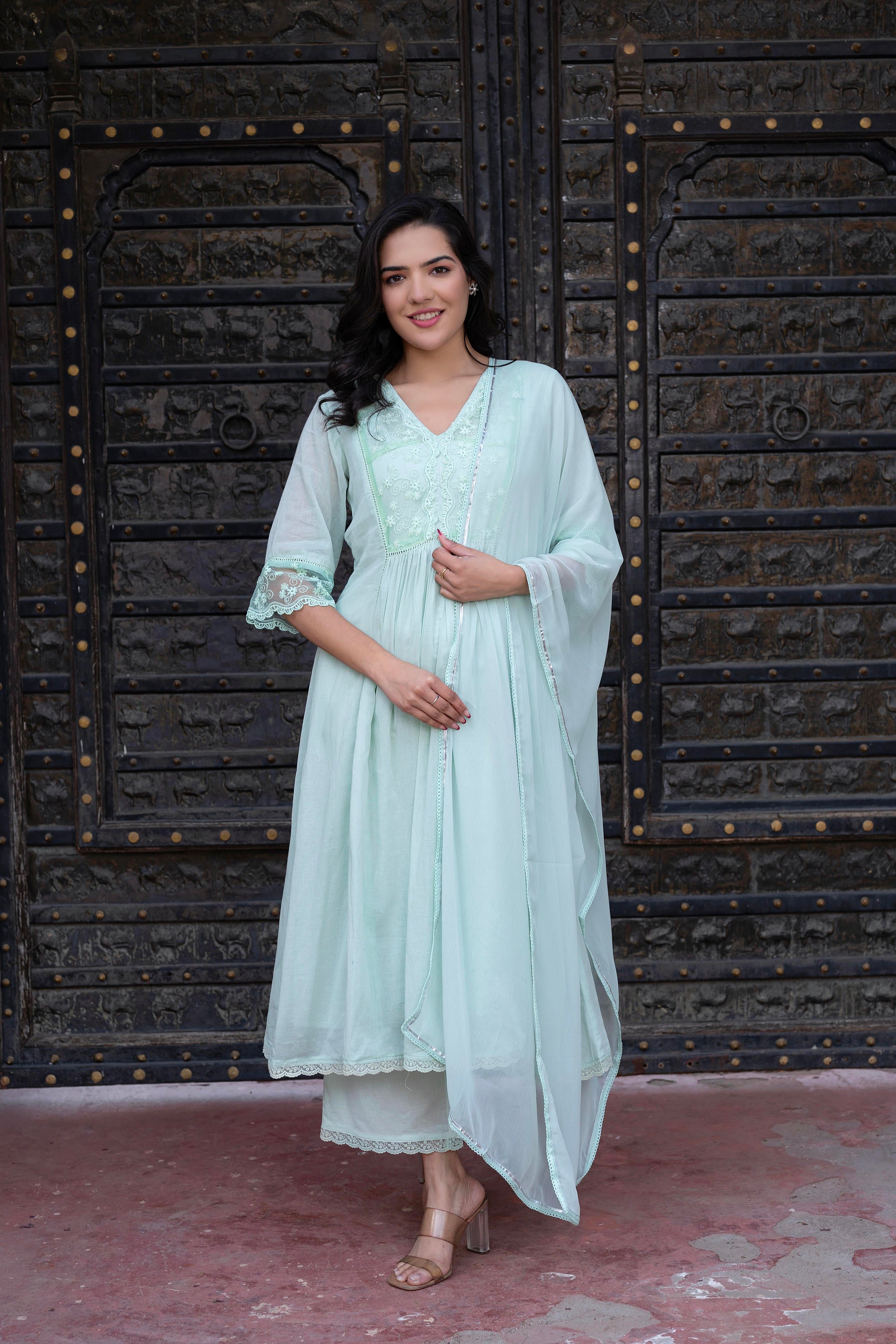 Women Embroidered Anarkali Kurta Set