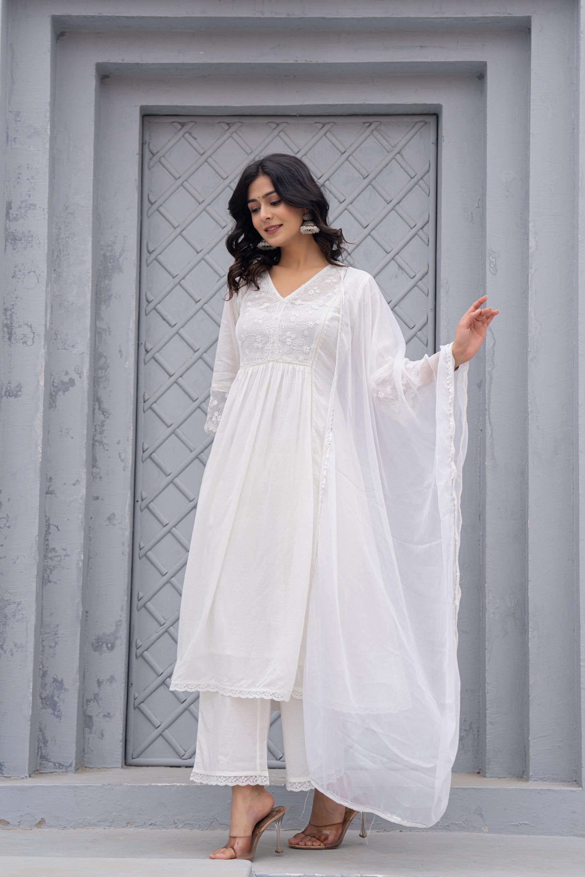 Women Embroidered Anarkali Kurta Set