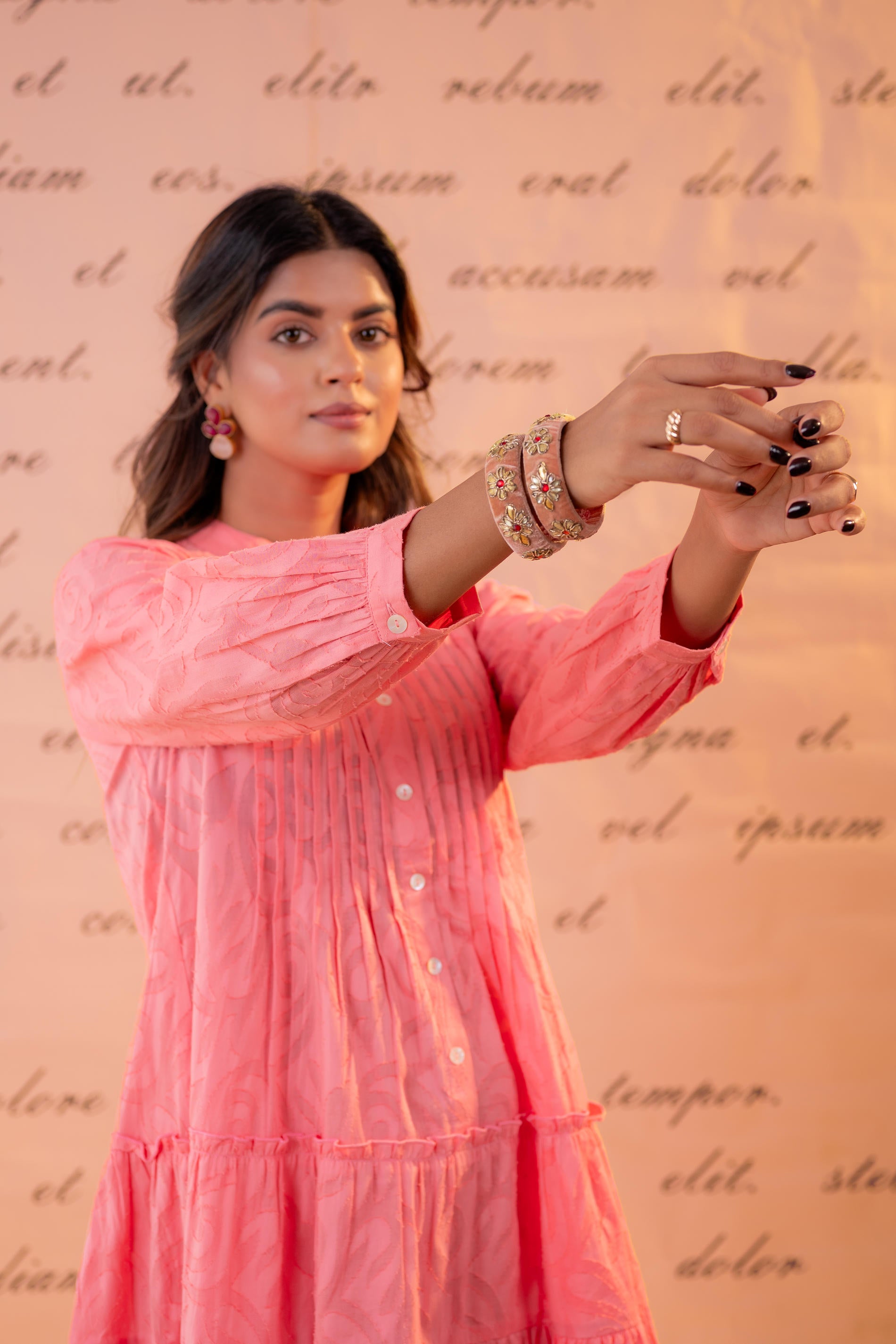 Blush Meadow Tiered Shirt Dress