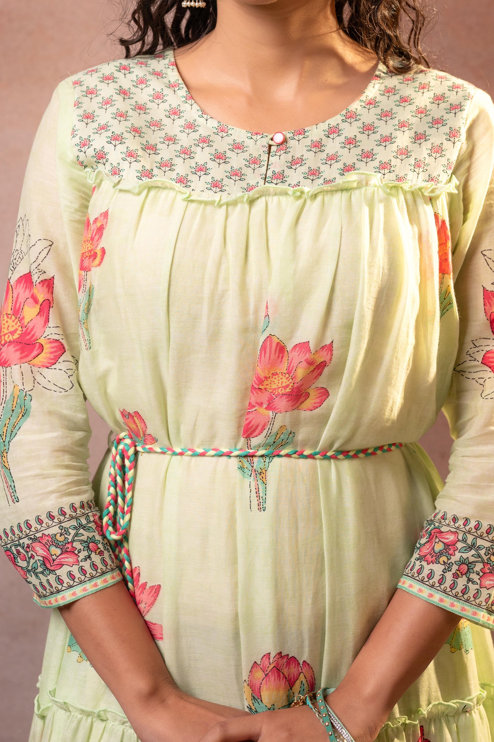 Pistagreen Gulbahar Tiered Boho Maxi Dress