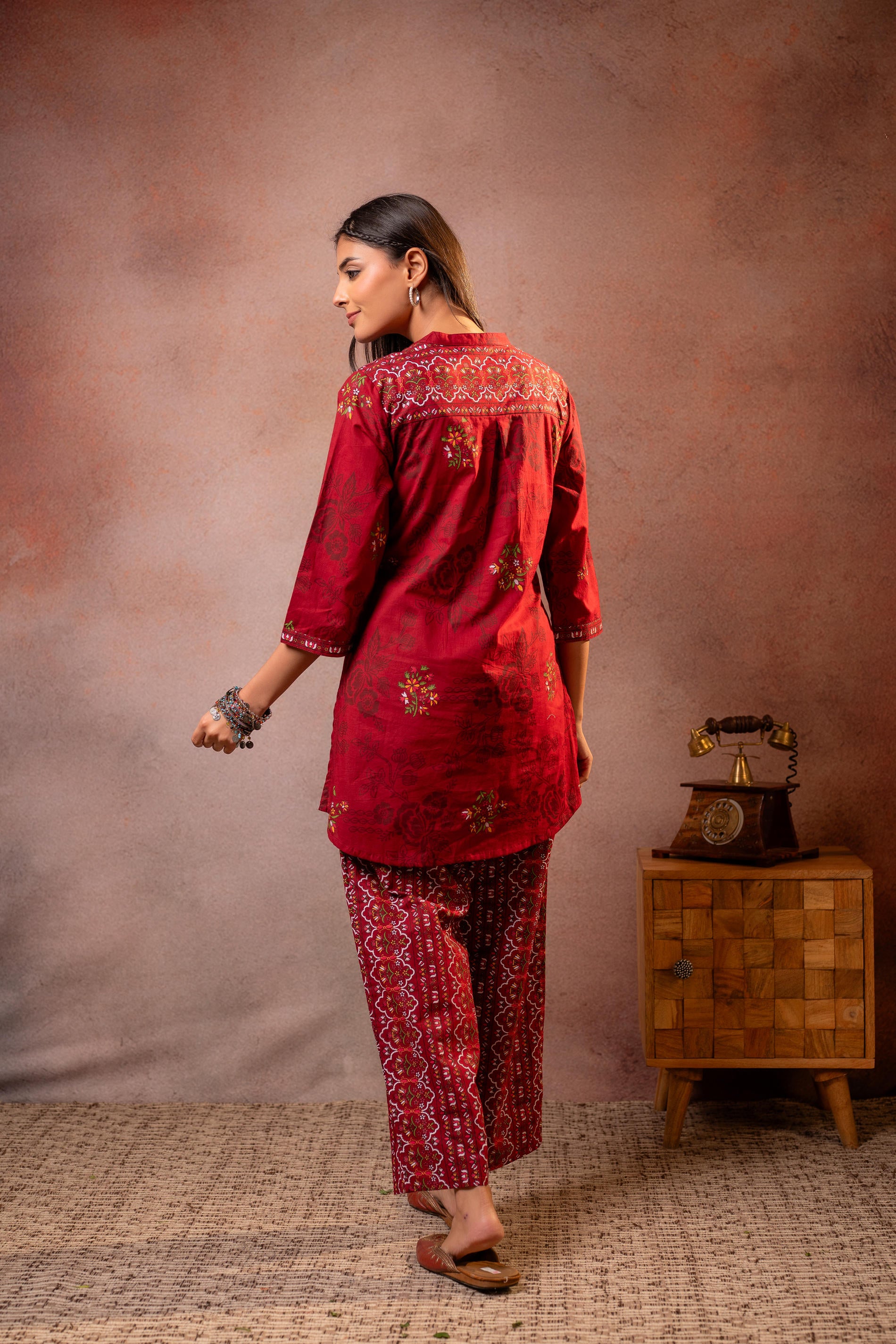 Maroon Blossom Printed Co-ord Set