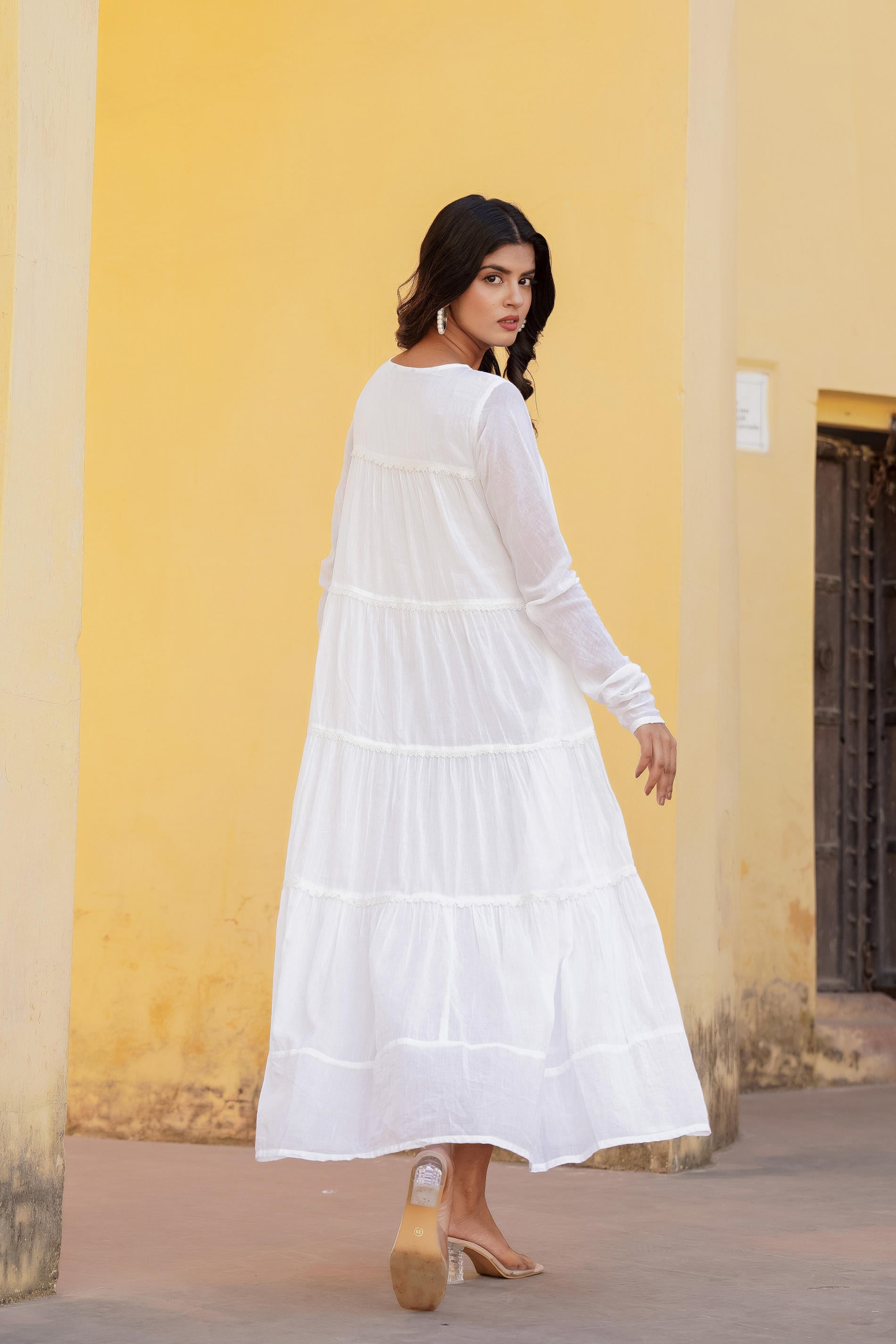 Snowfall Breeze Tiered Maxi Dress