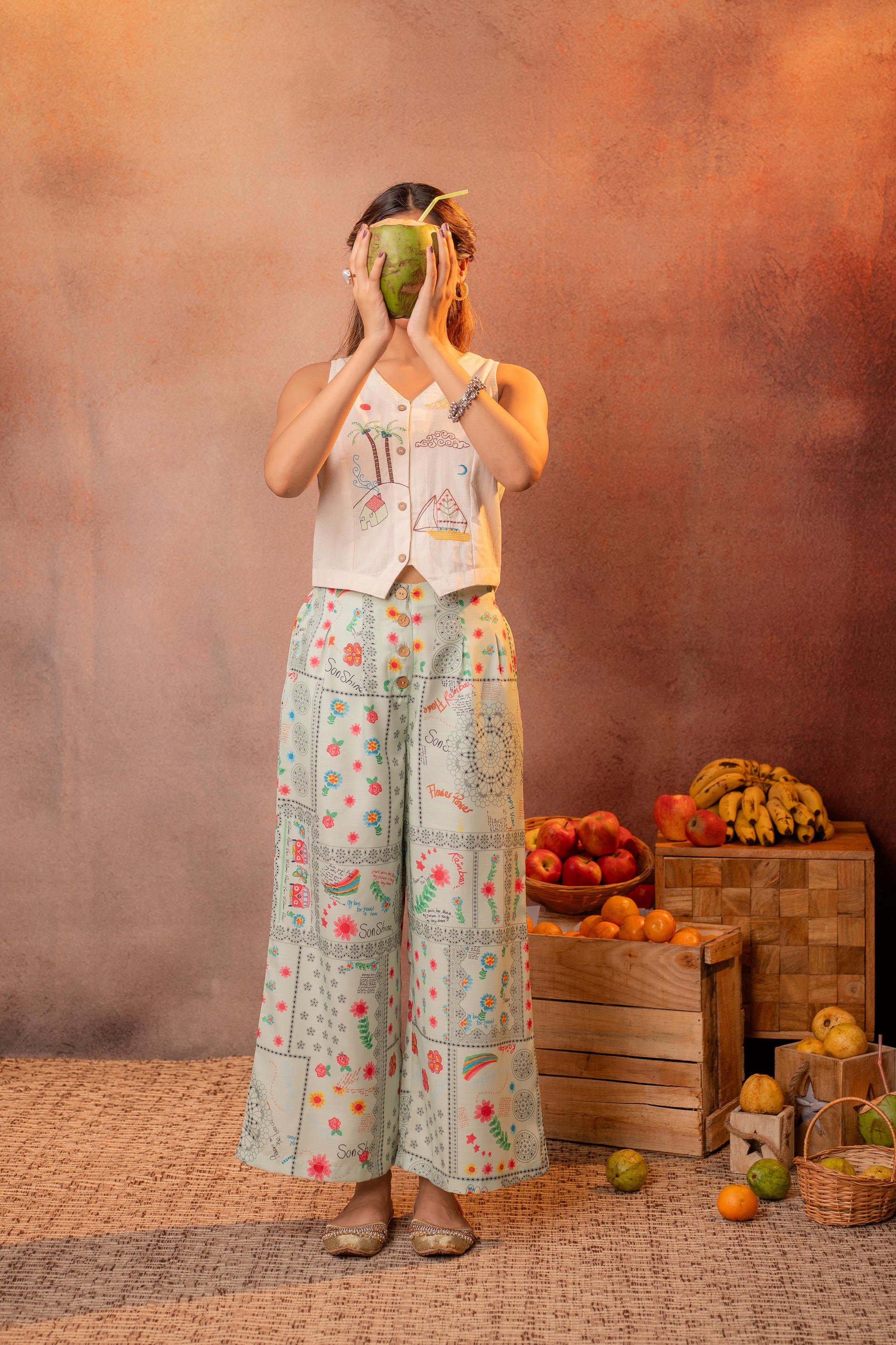 Folk Scribble Garden Co-Ord Set