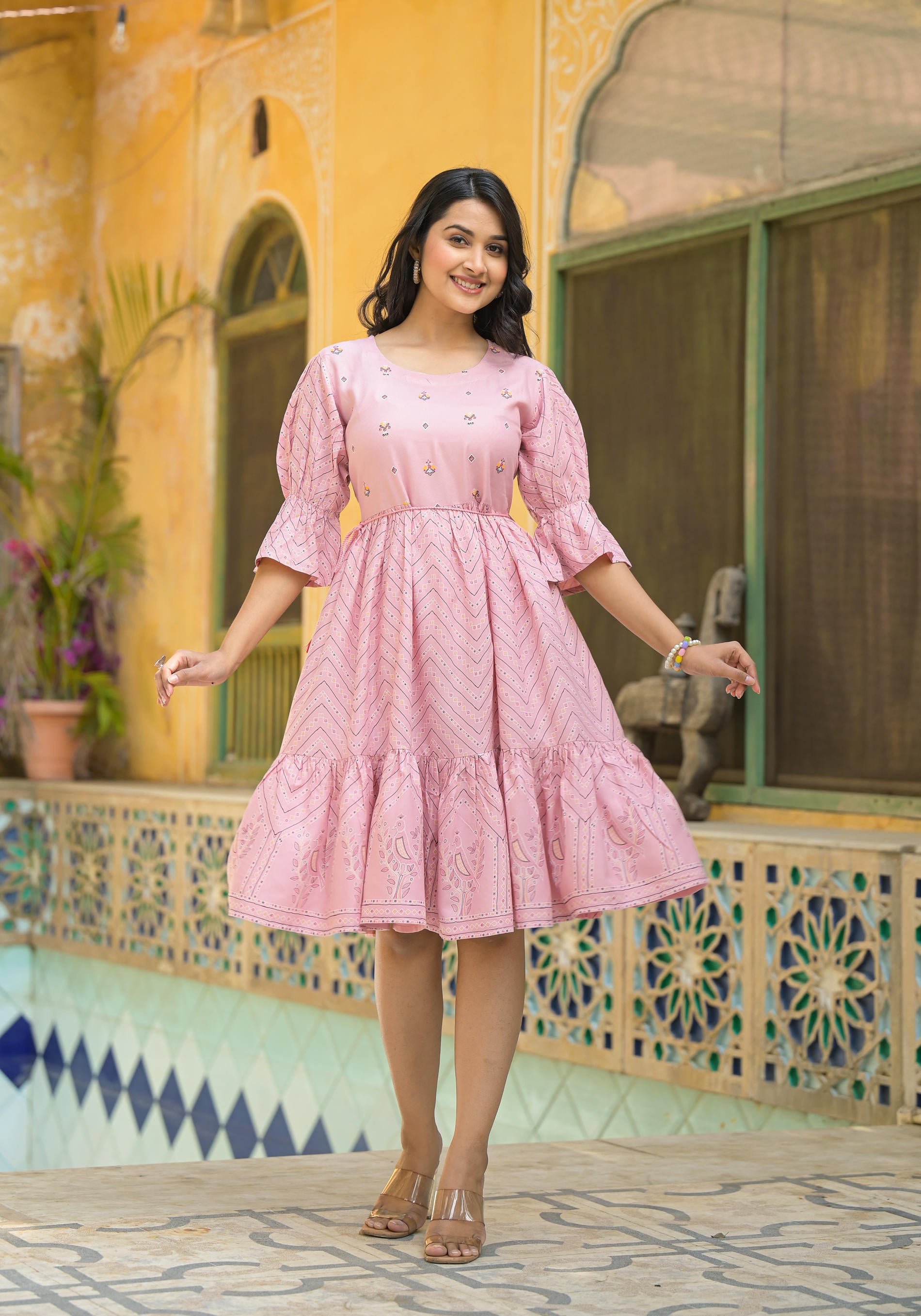 Blush Bloom  Fit & Flare Short Dress