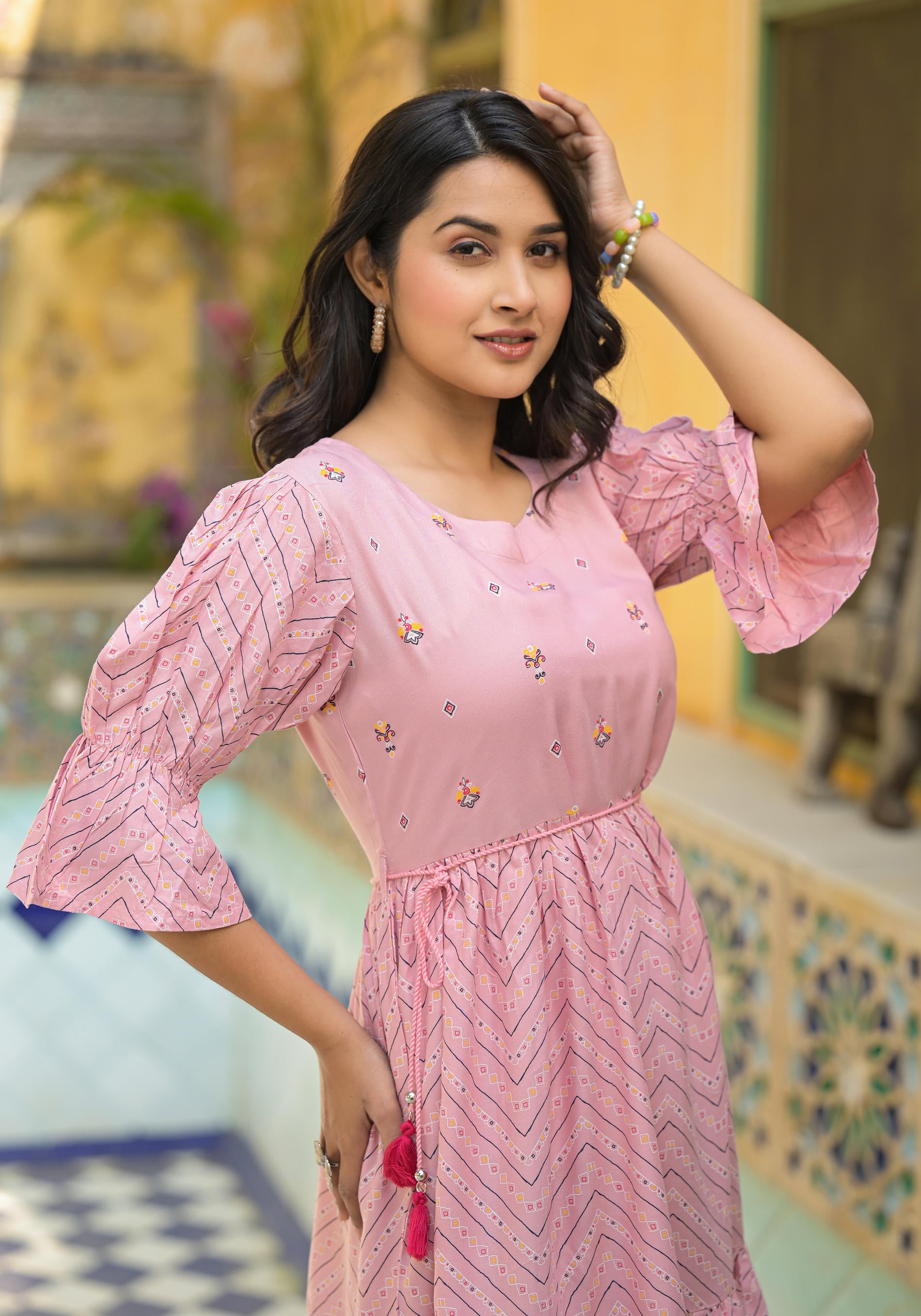 Blush Bloom  Fit & Flare Short Dress