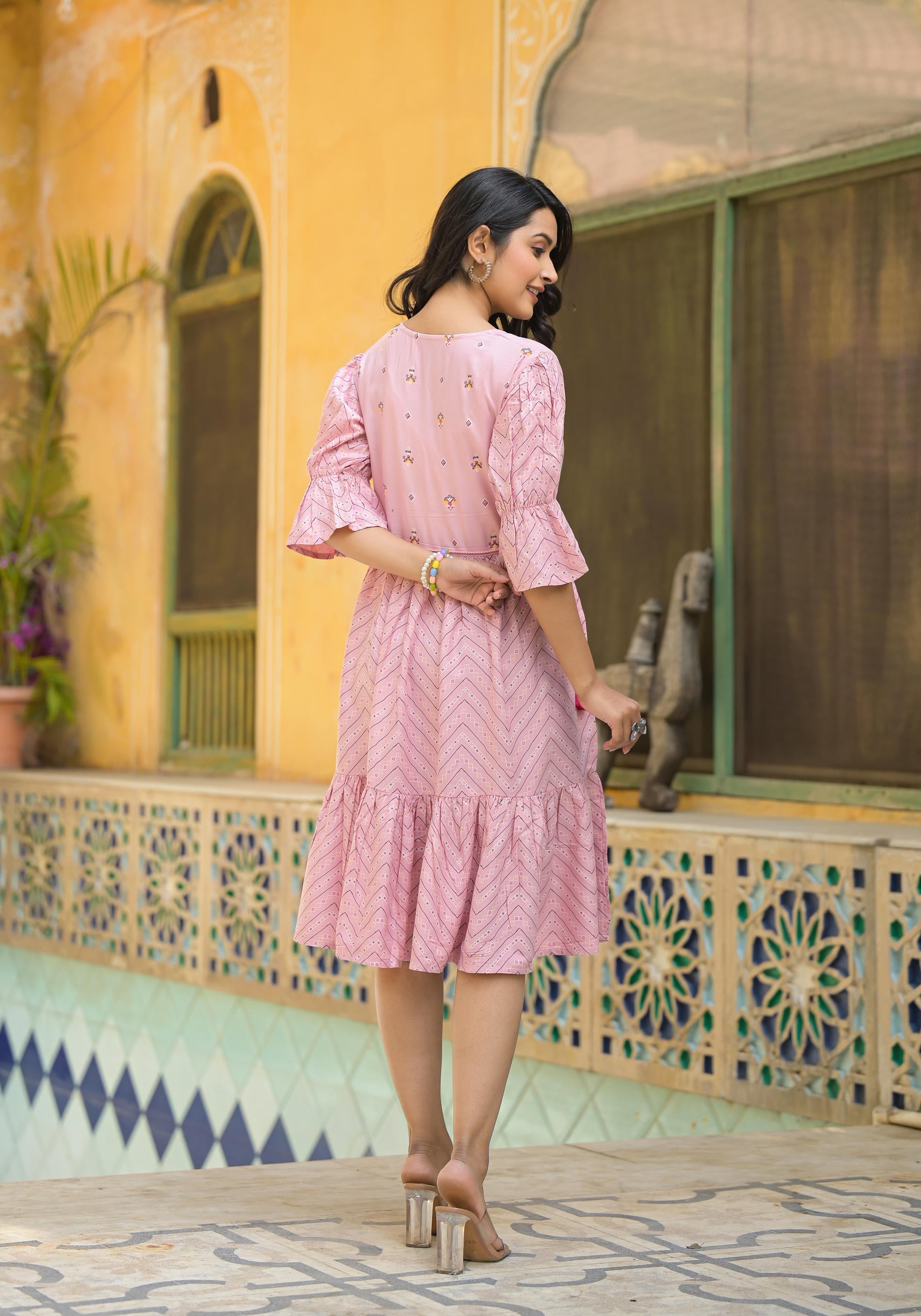 Blush Bloom  Fit & Flare Short Dress