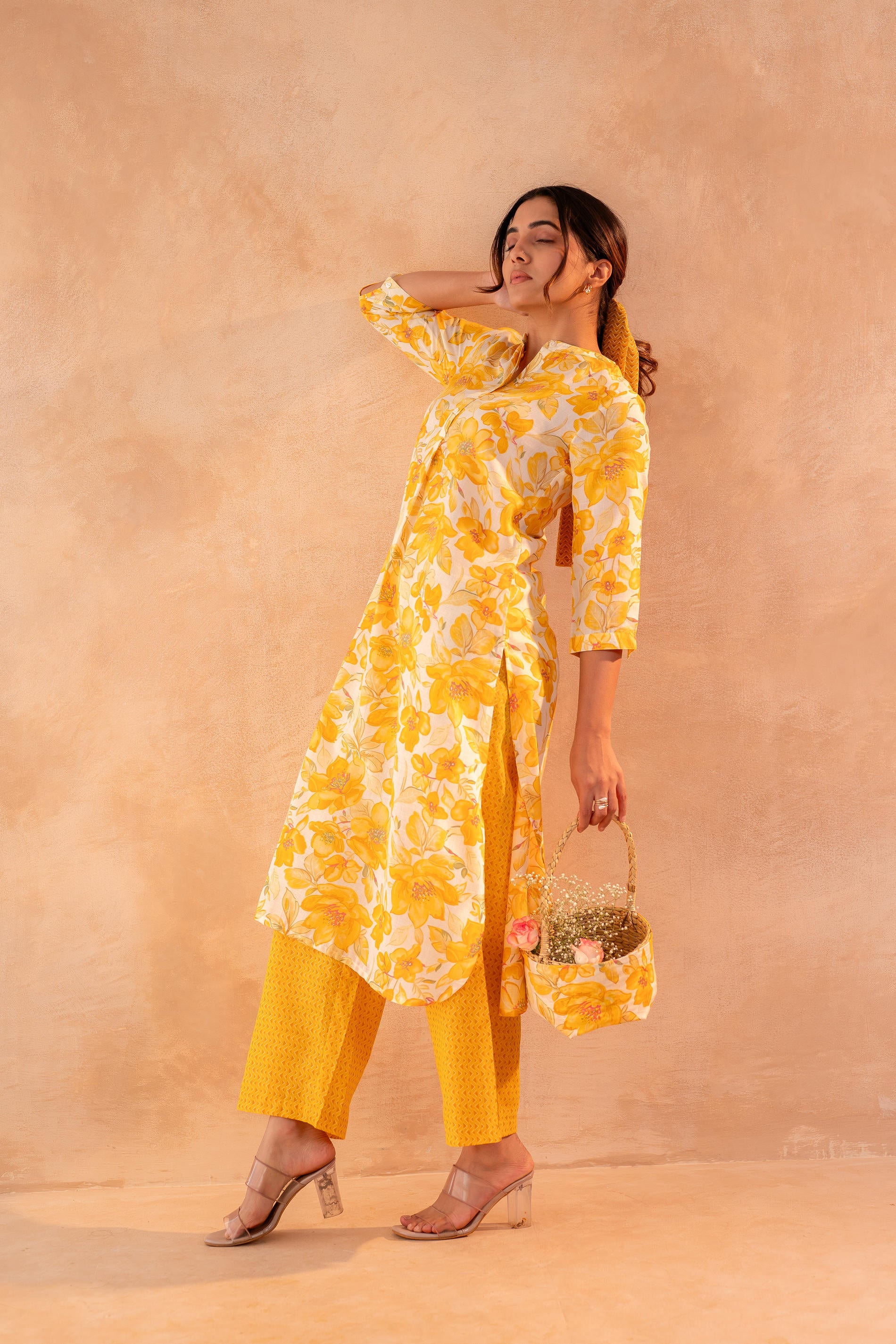 Golden Petal Daywear Kurta And Pant Set