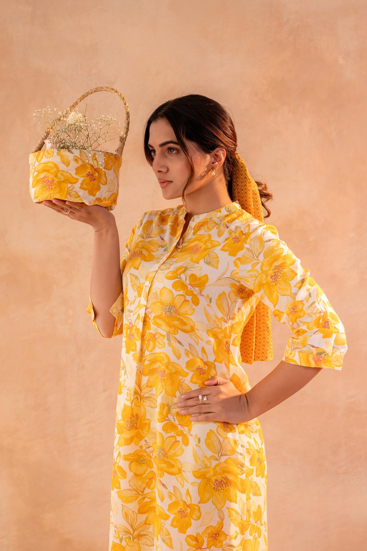 Golden Petal Daywear Kurta And Pant Set