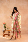 Noor-e-Gul SageGreen Printed Kurta Pant And Dupatta Set