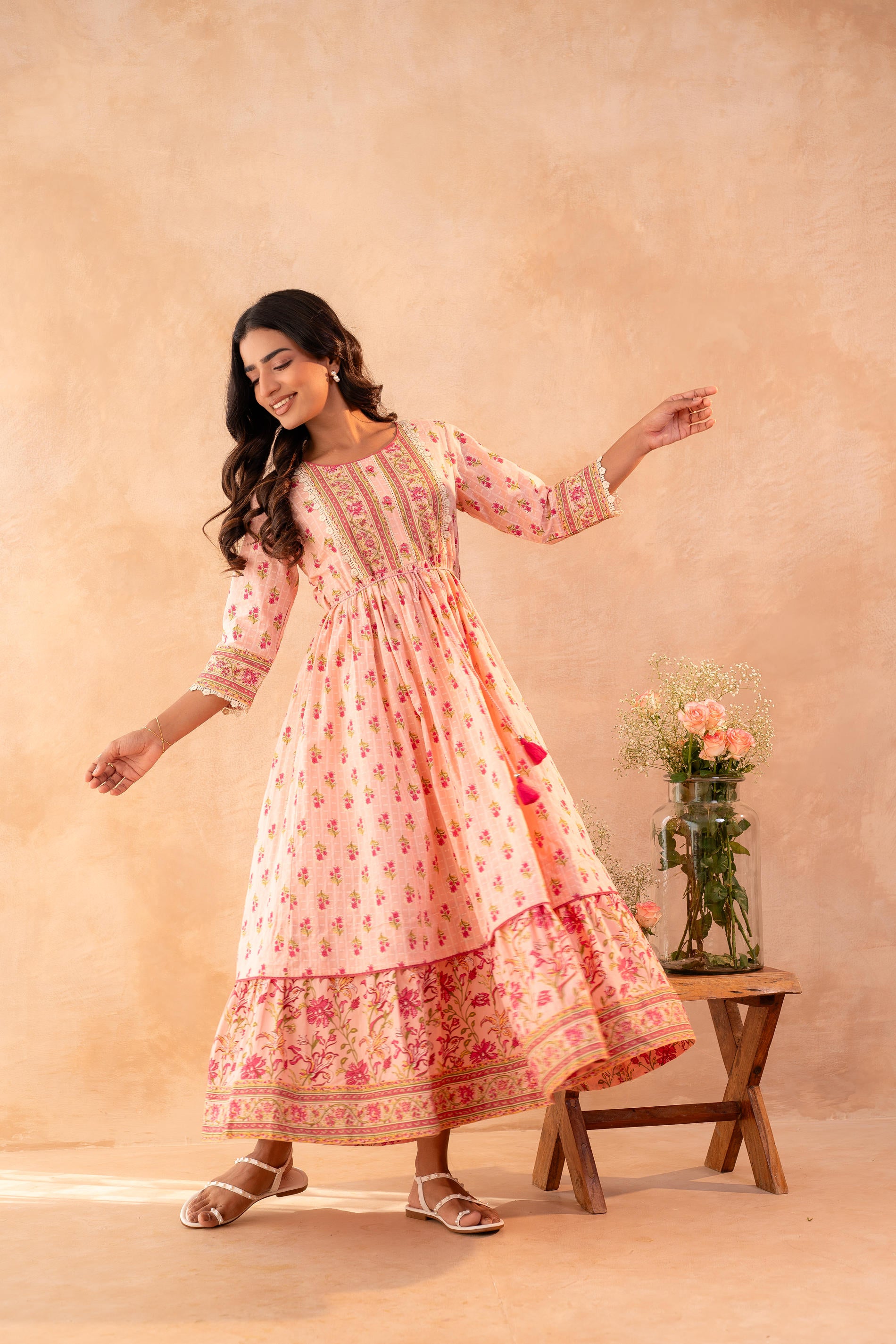 Pink Gulbagh Heritage Anarkali dress
