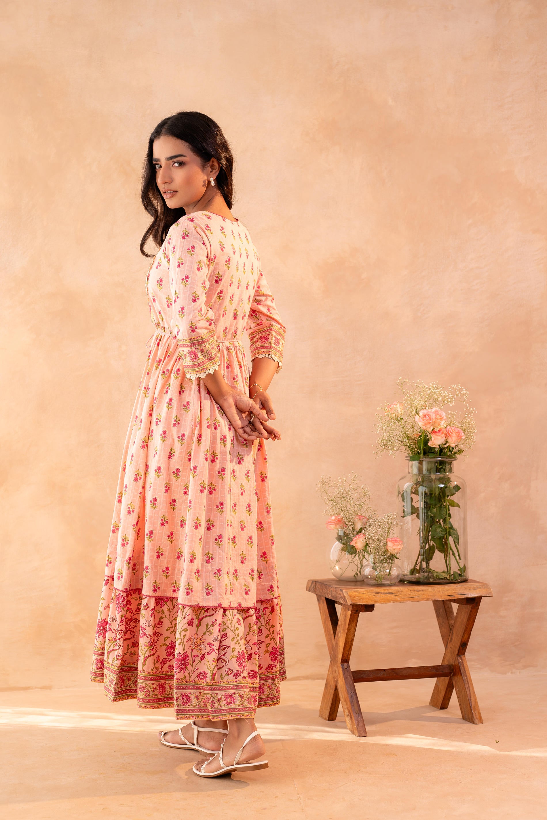 Pink Gulbagh Heritage Anarkali dress