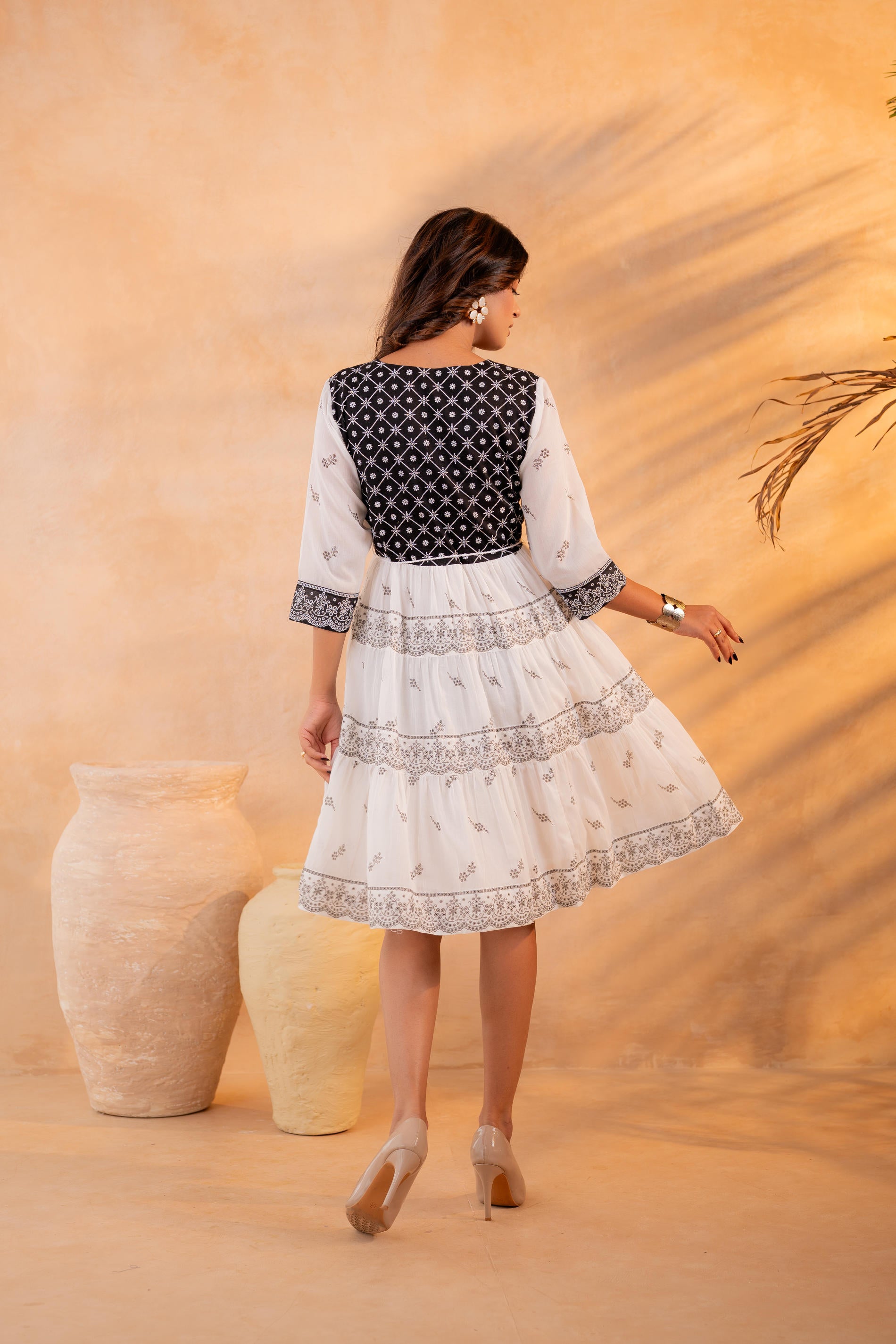 Black & White  Heritage Tier Dress