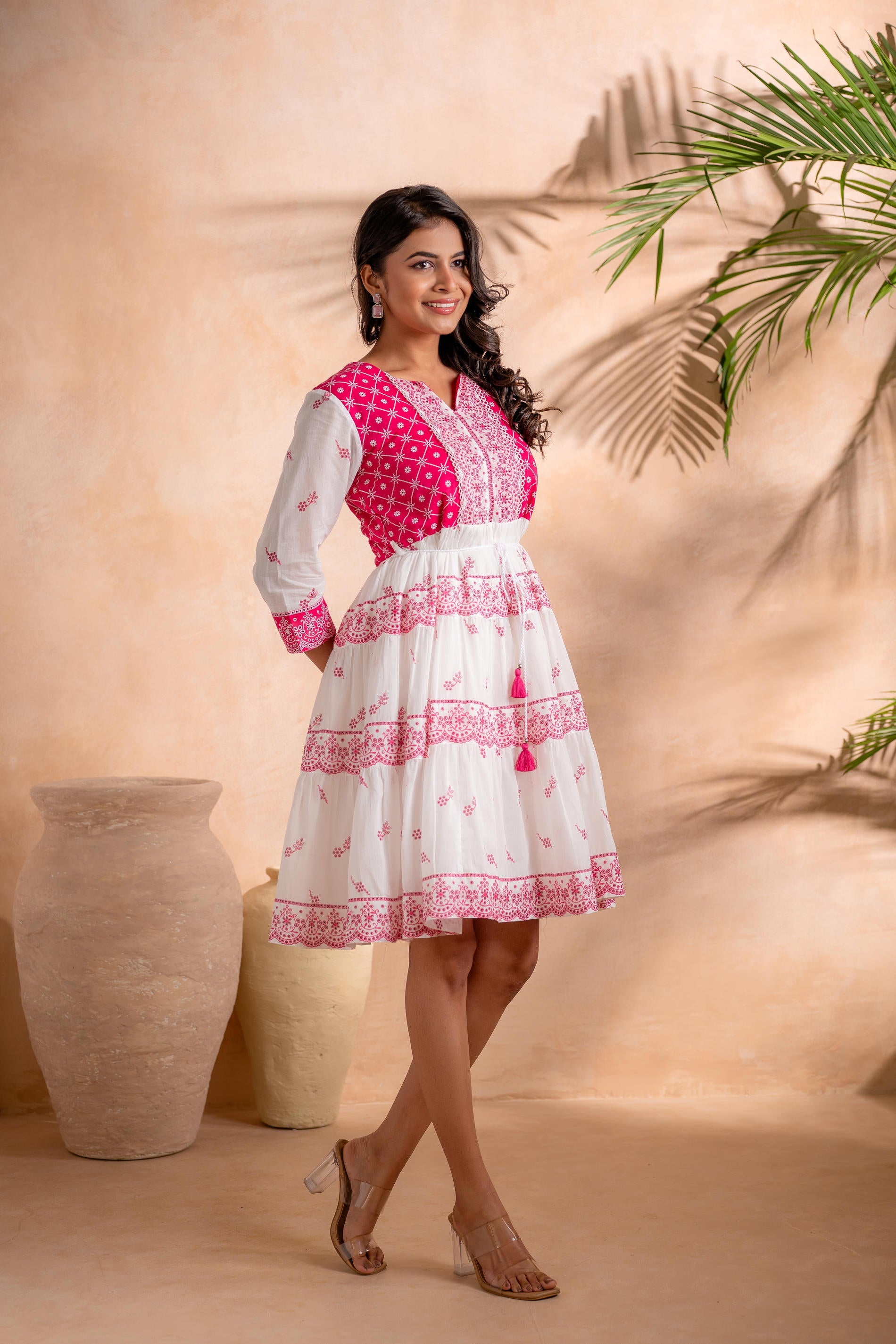Fuchsia Heritage Tier Dress