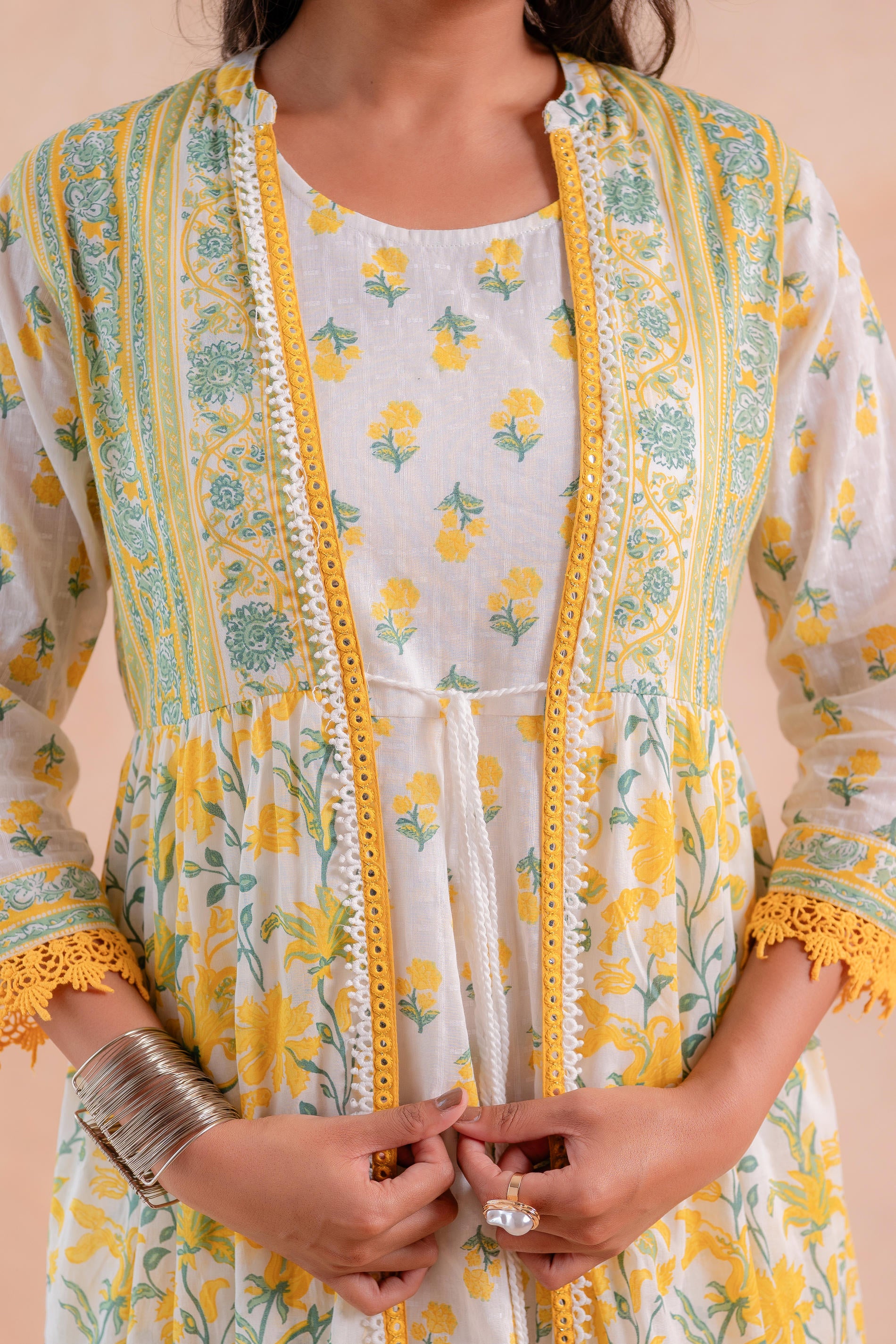 Sunlit Gulbahaar Floral Tiered Dress