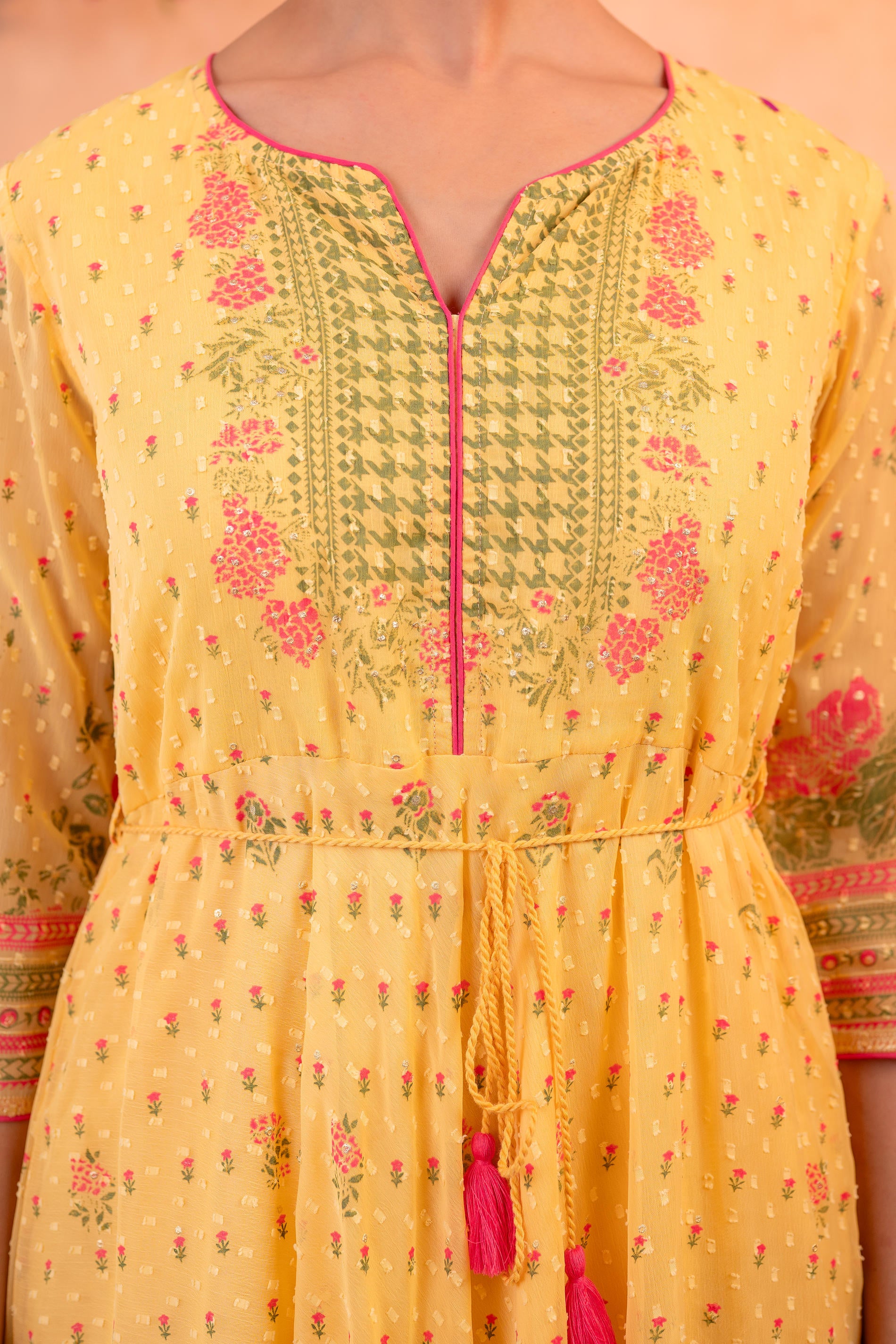 Gulnaar Gendaphool Garden Panelled Dress