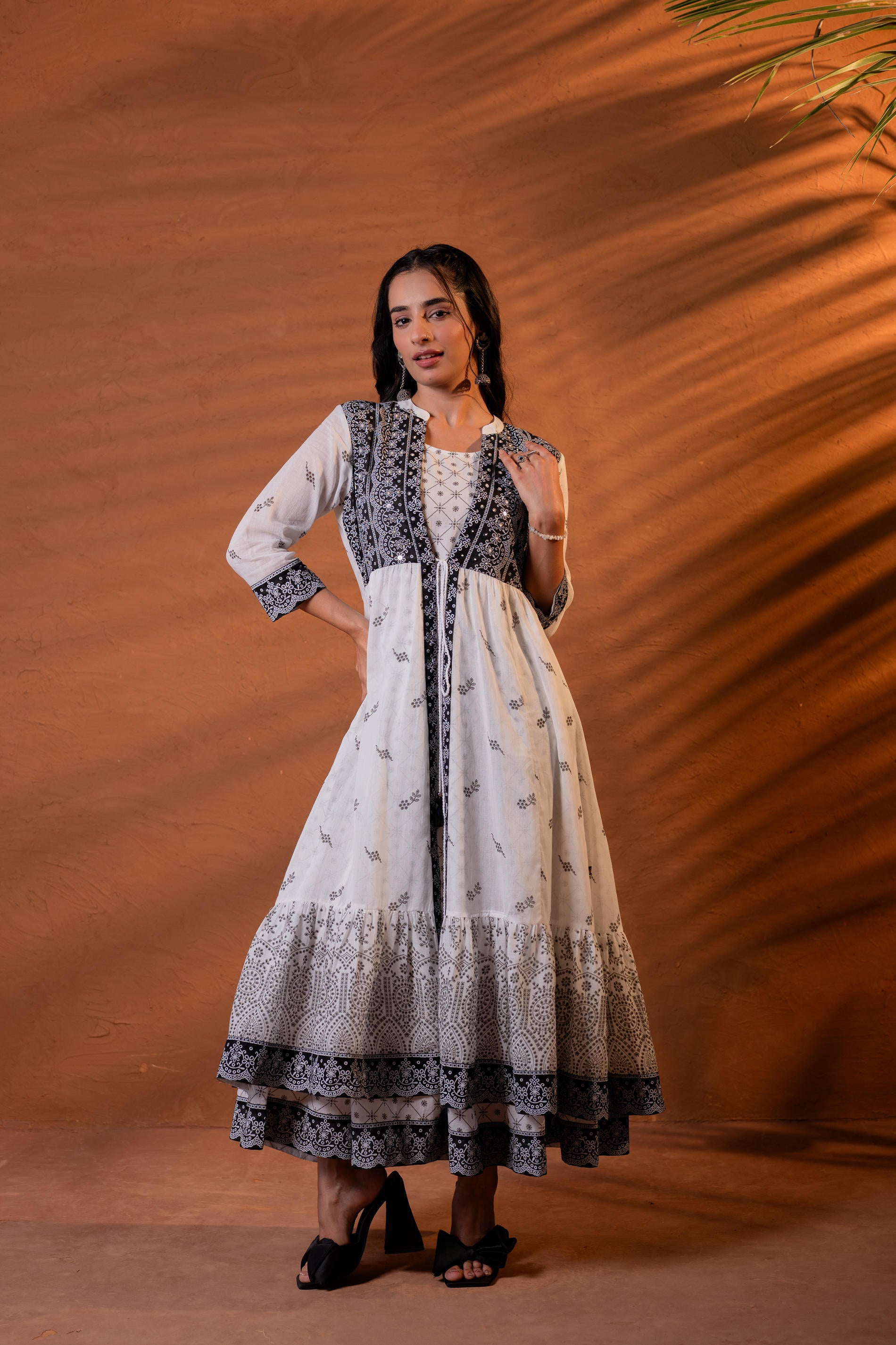 Ivory Noir White Heritage Flare Dress