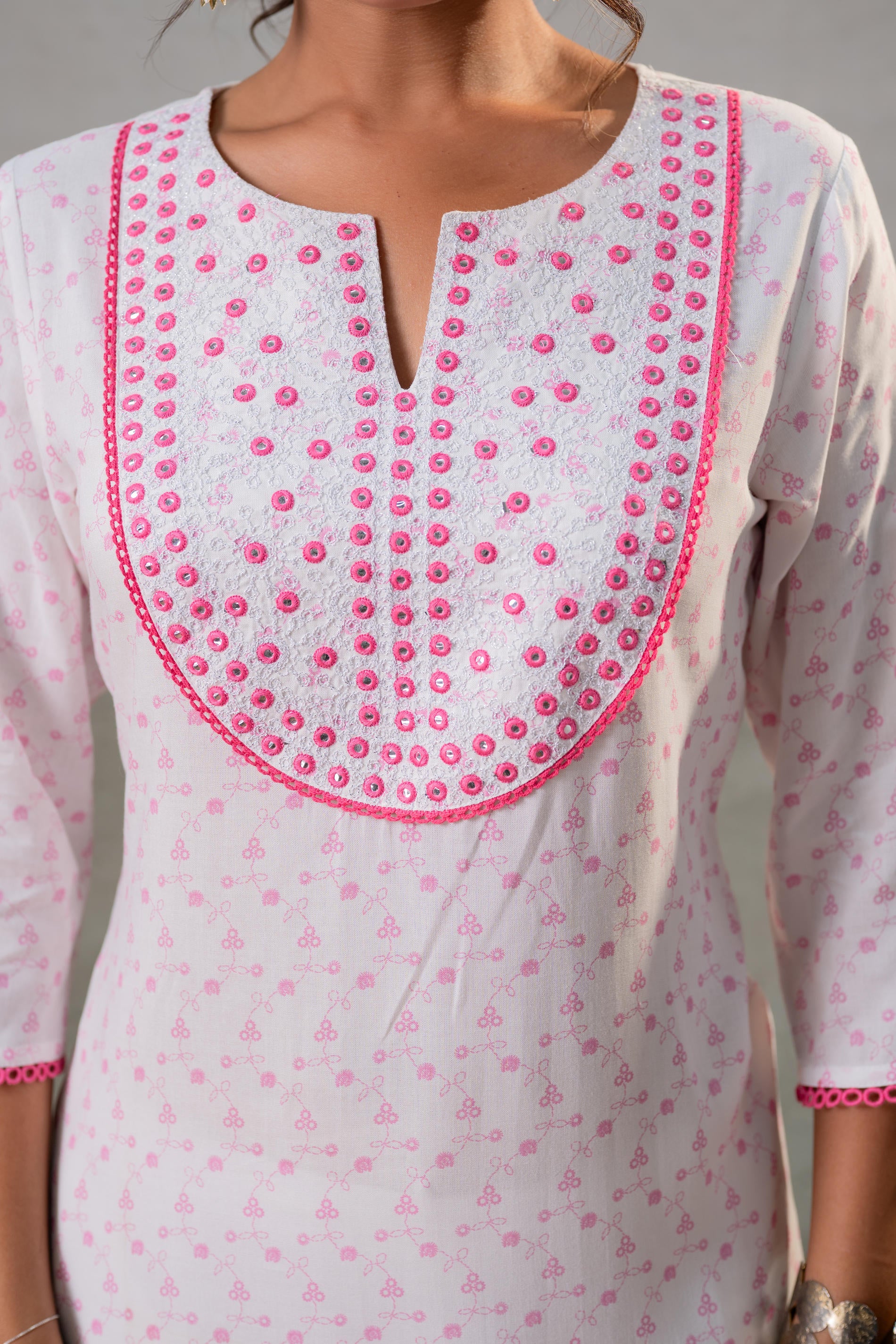 Rosebud Yoke Printed Kurta