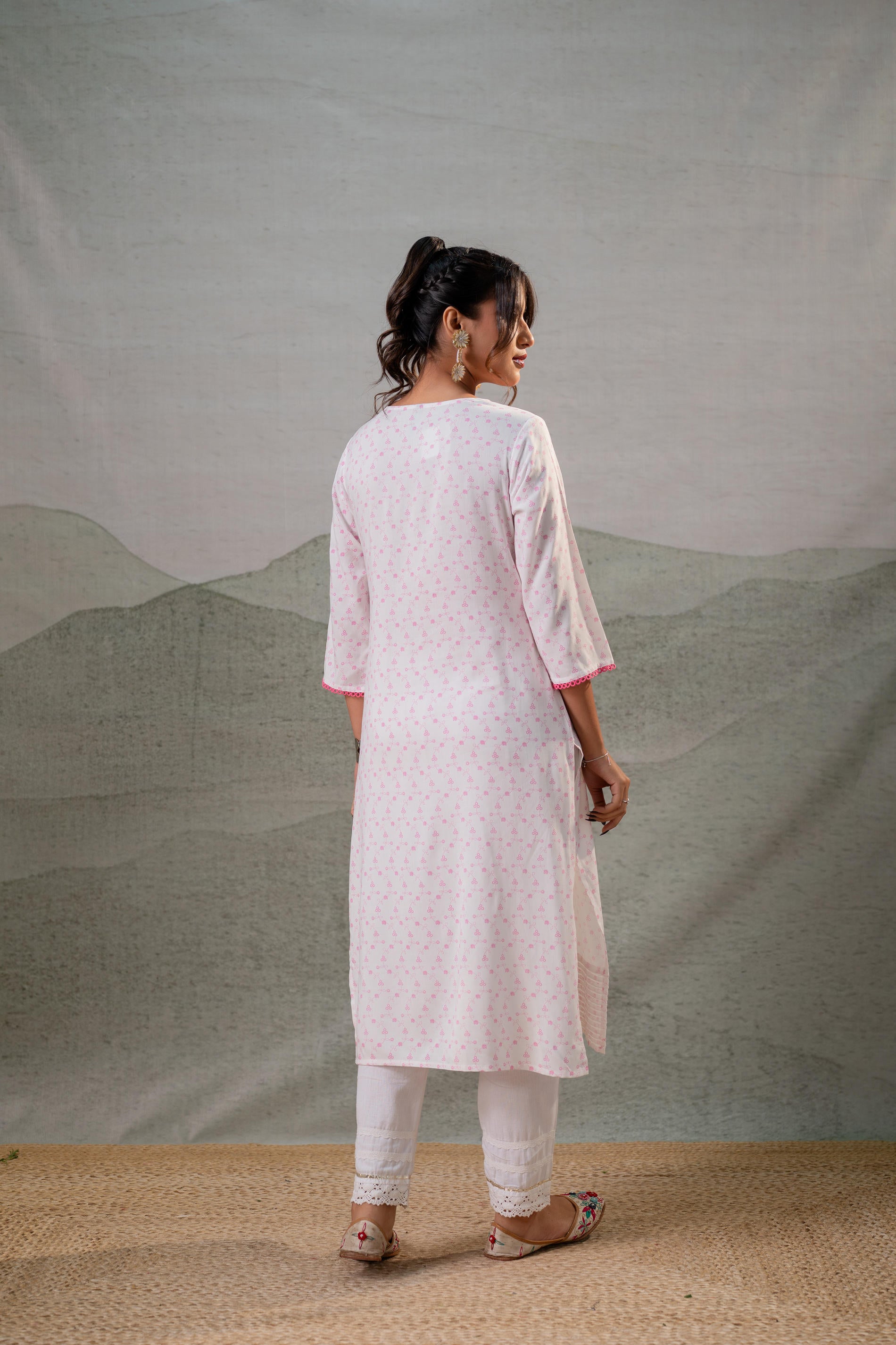 Rosebud Yoke Printed Kurta