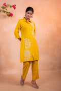 Mustard Bloom Printed Kurta Set