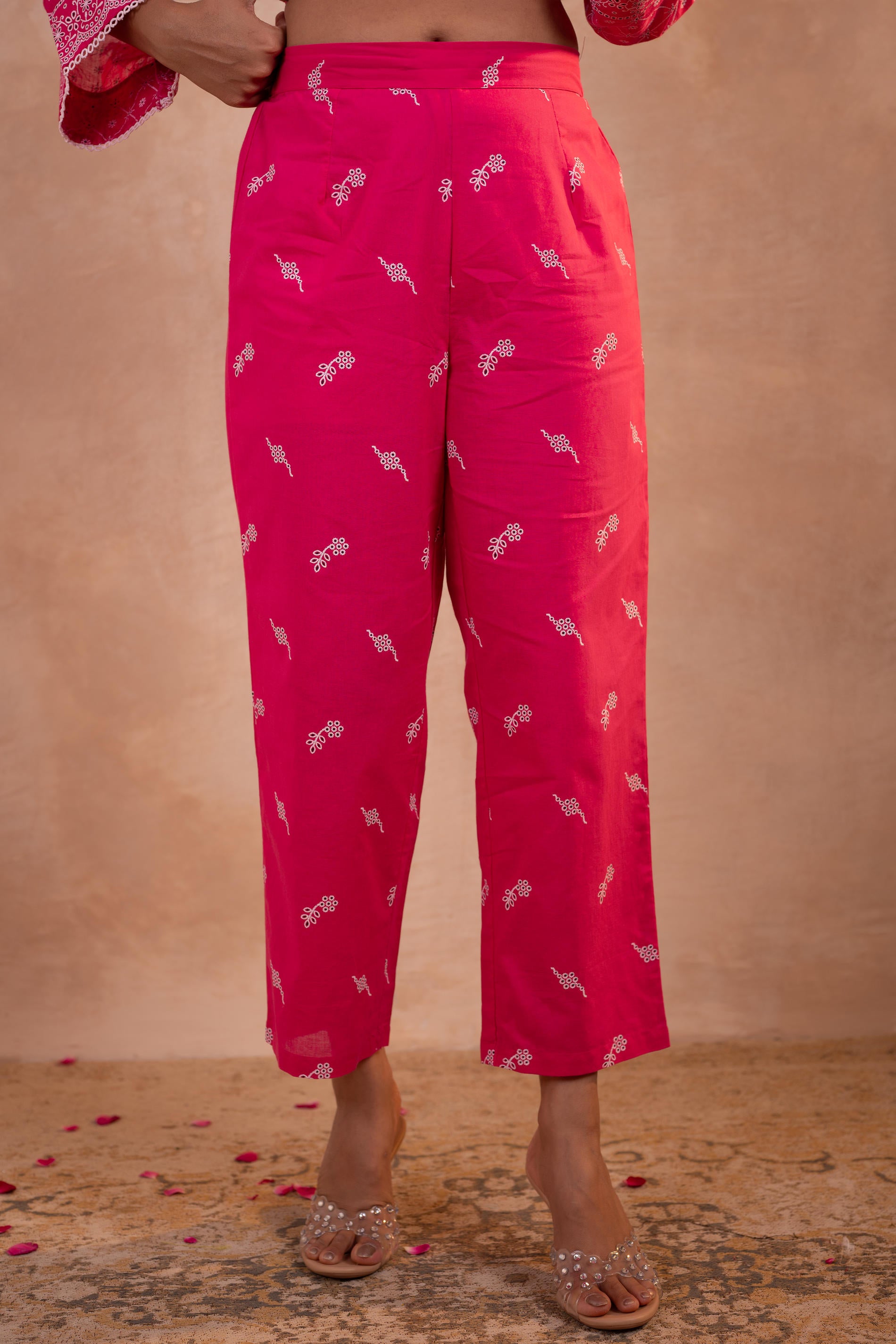 Gulbahar Fuchsia Printed Kurta Pant And Dupatta Set